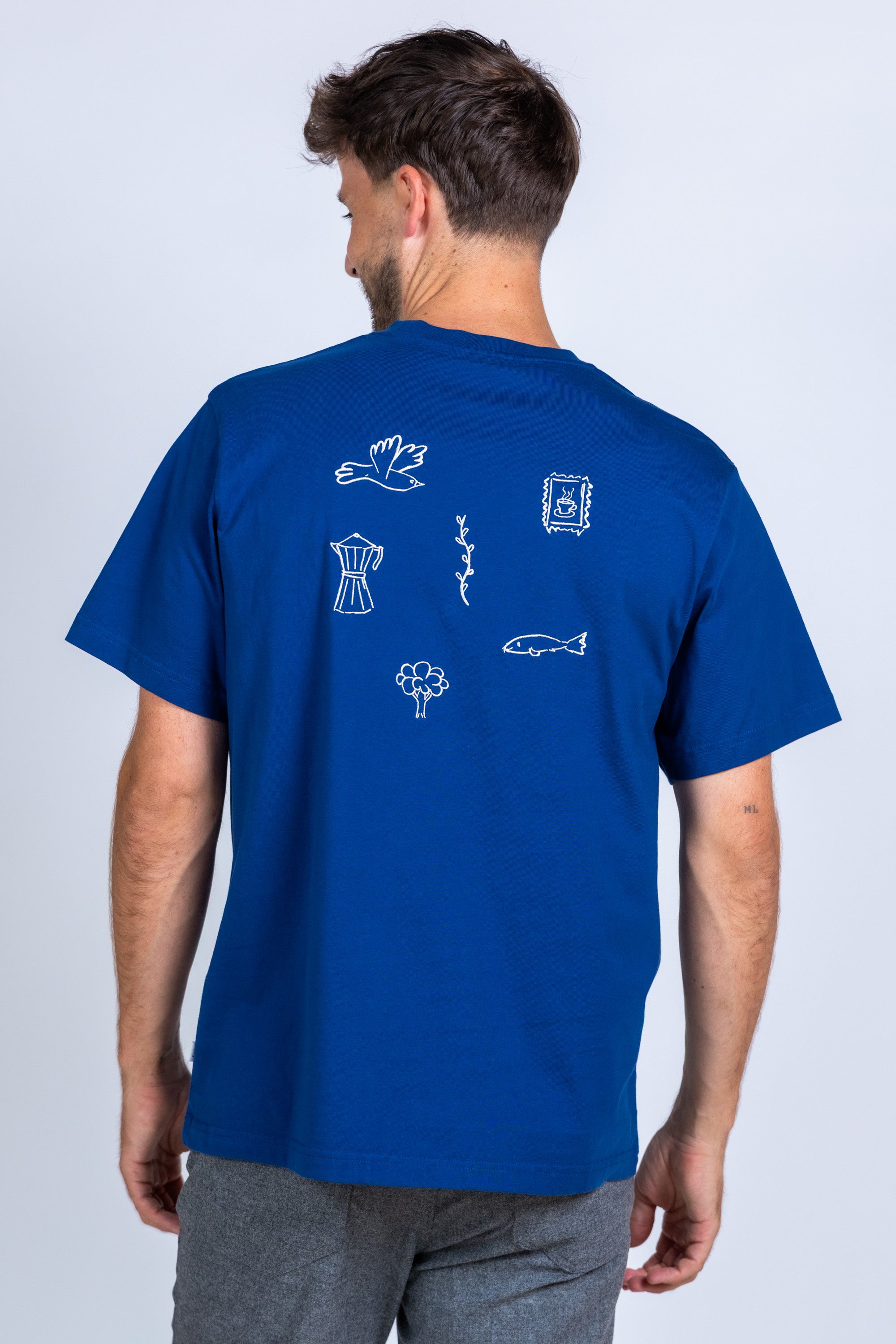 T-shirt met print - Kobaltblauw