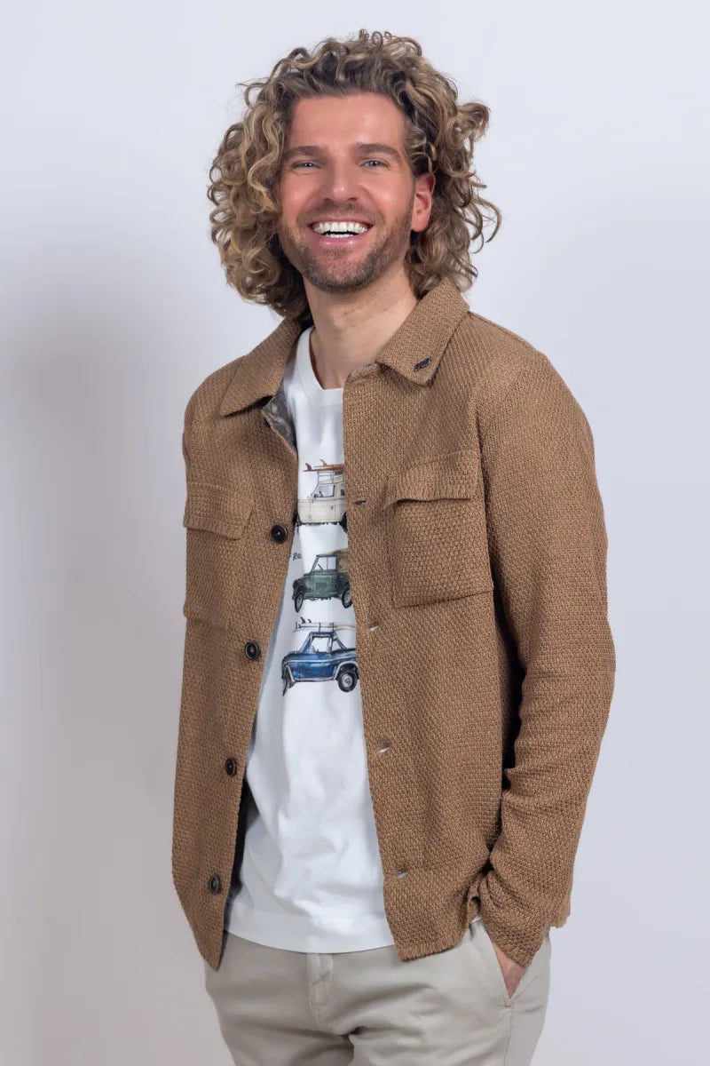 BOB BOB P26Jean Unica Jasje met knopen - Cognac