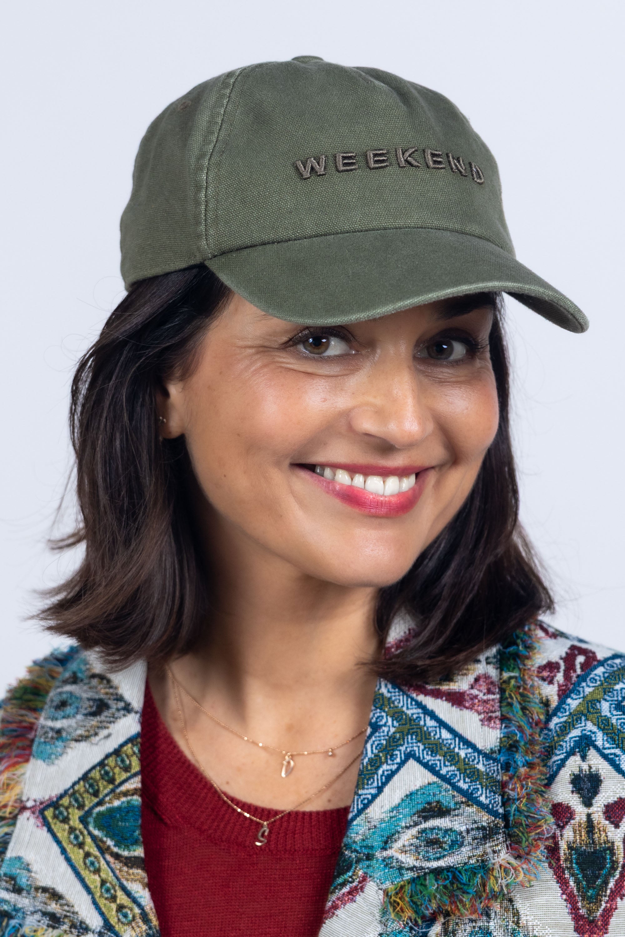 Pet met tekst - Khaki