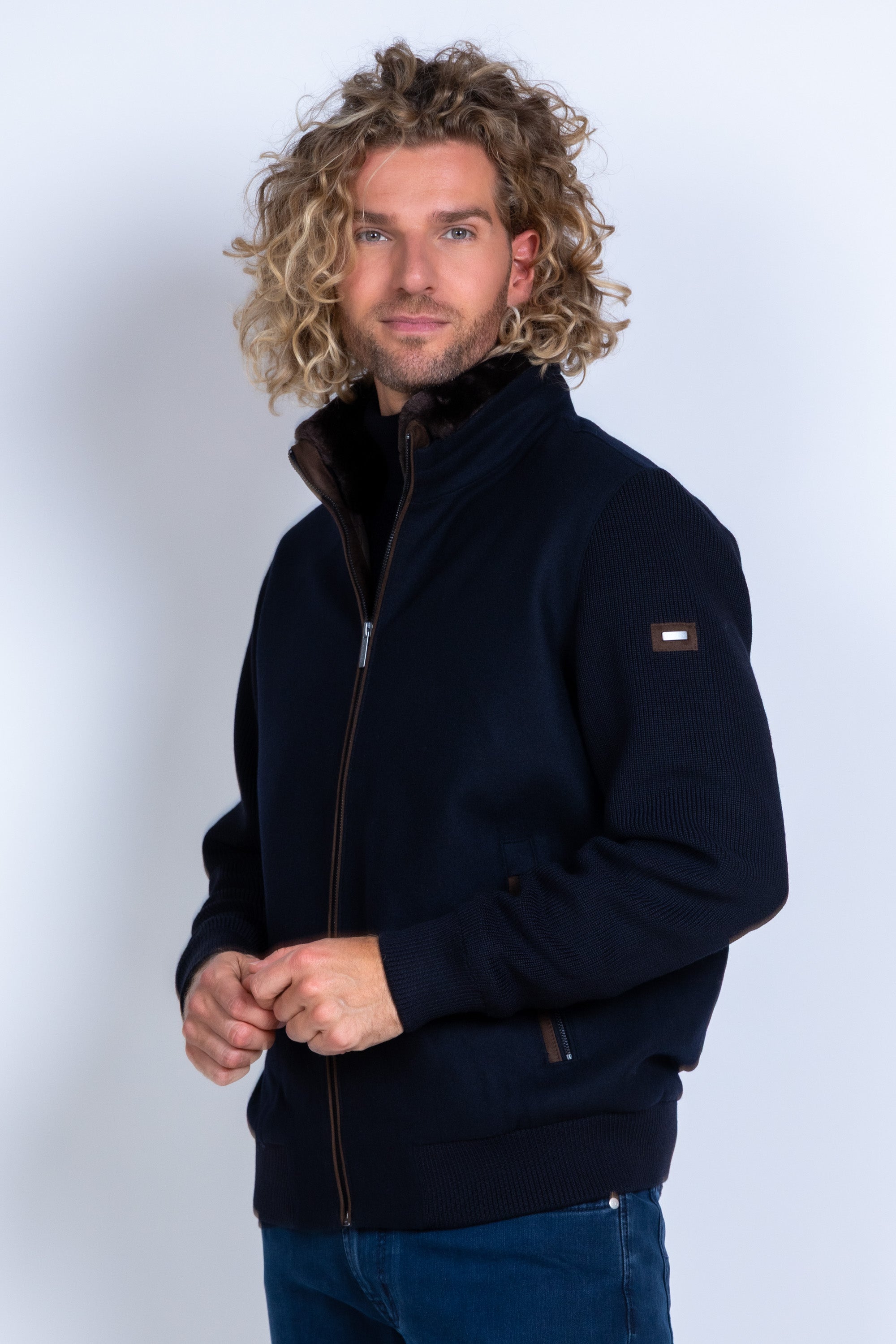 Vest met rits - Marine