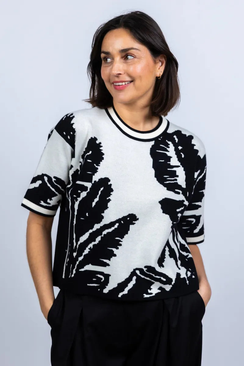 CAROLINE BISS CAROLINE BISS 1263 CAROLINE BISS 1263 Trui met print - Zwart