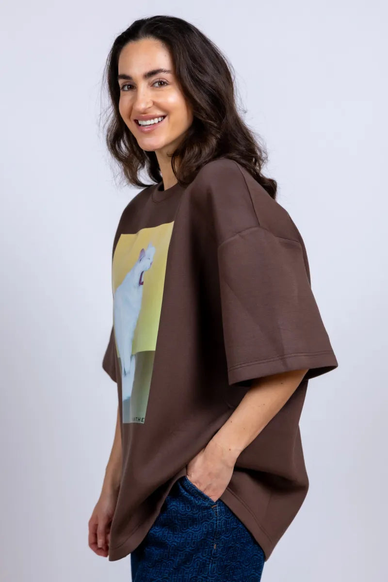 MUNTHE MUNTHE RAPLOI T-shirt met print - Bruin