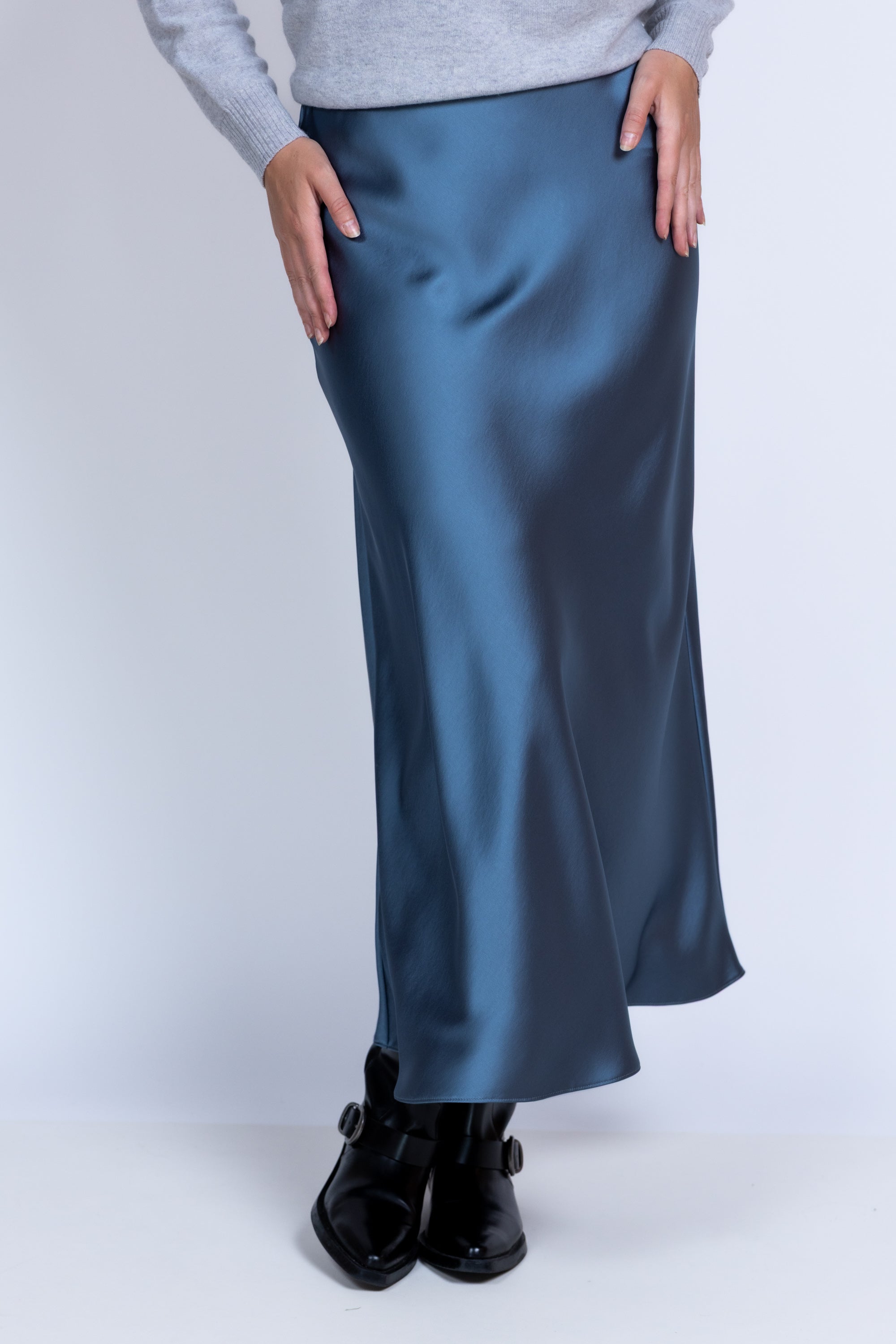 Rok met glans - Blauw/grijs