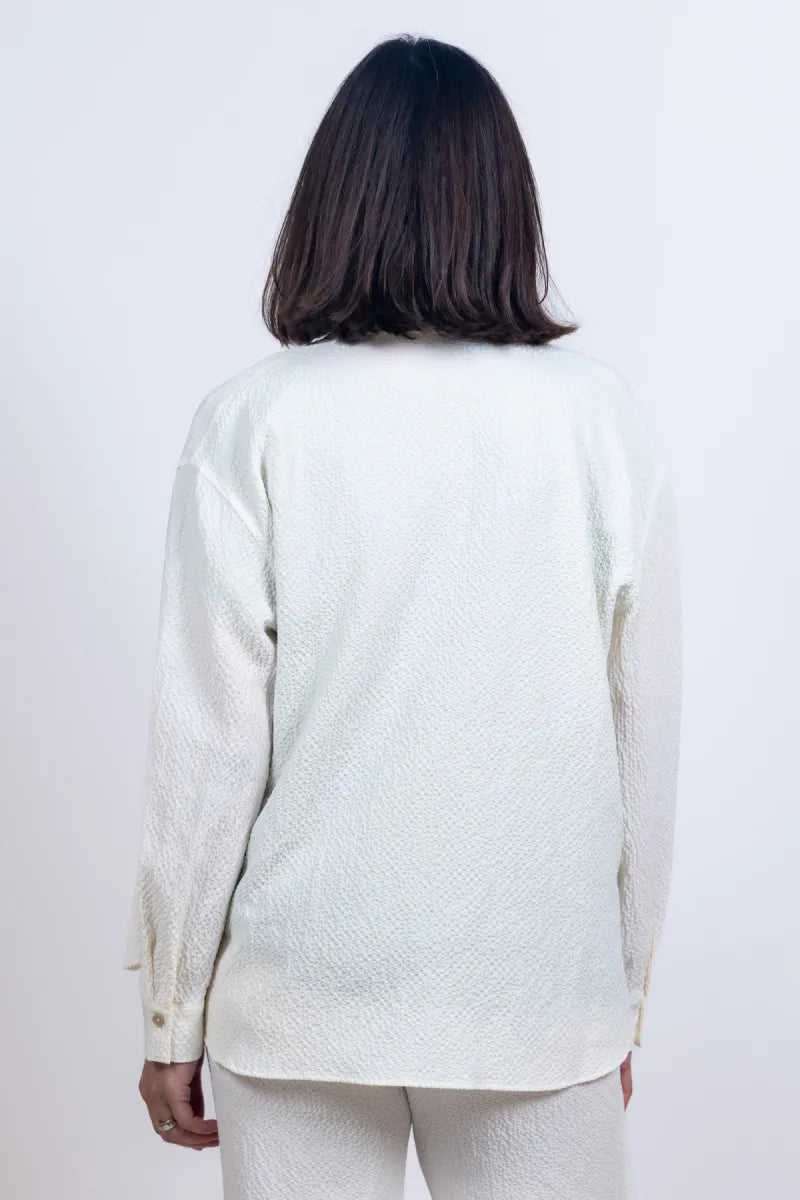MARCCAIN COLLECTIE MARCCAIN COLLECTIE AC.51.30 W63 Blouse met borstzak - Ecru