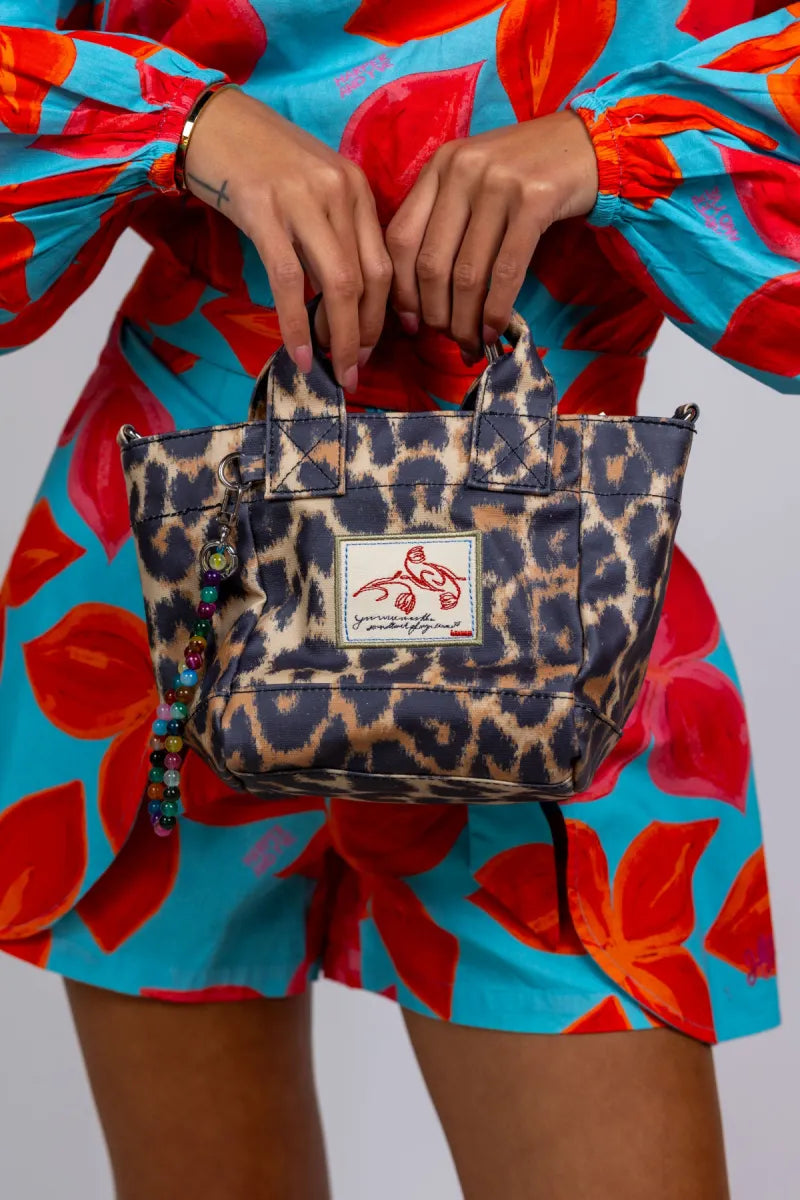 BECKSONDERGAARD BECKSONDERGAARD leo gabby bag Tas met print - Camel