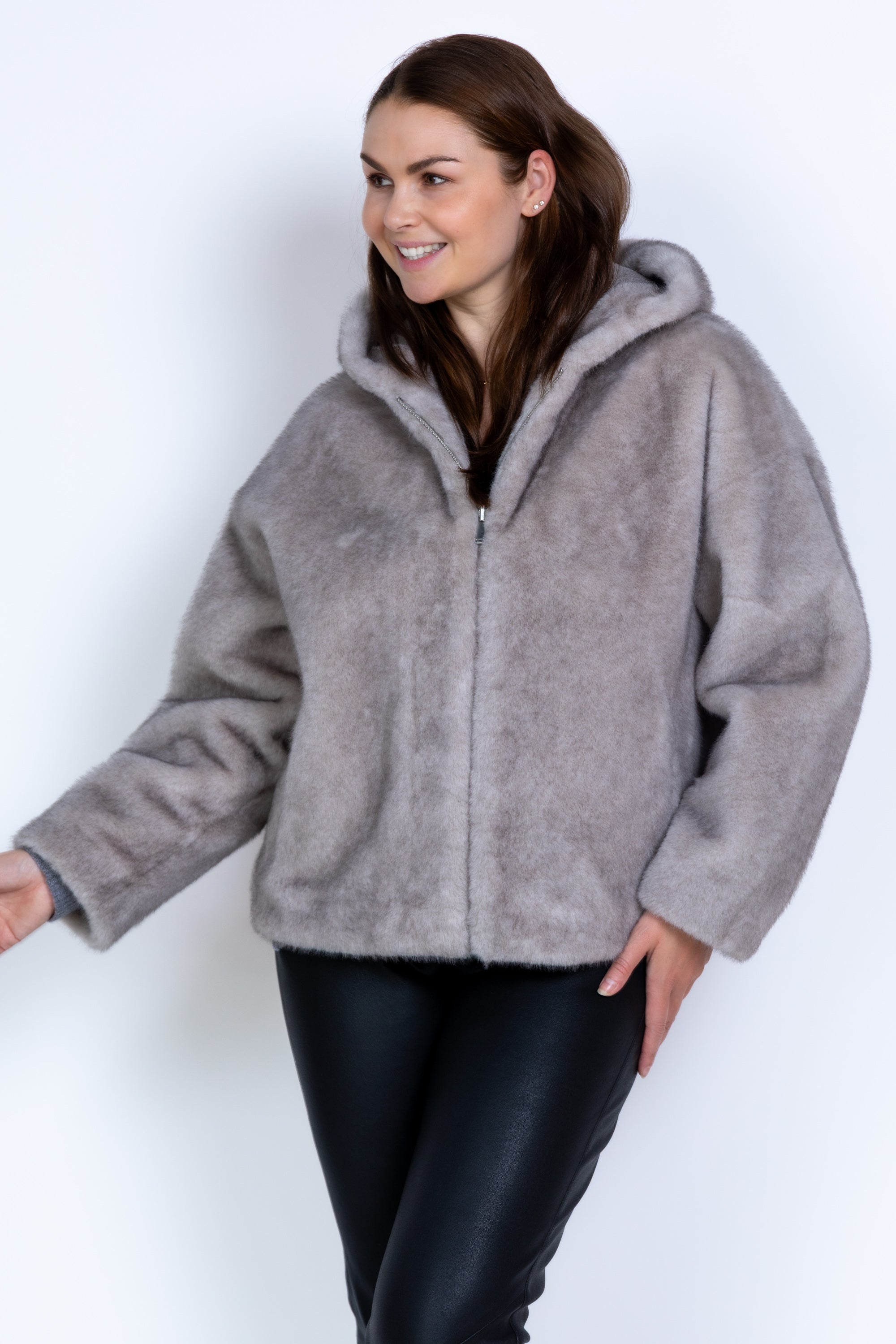 Jasje met capuchon - Licht taupe