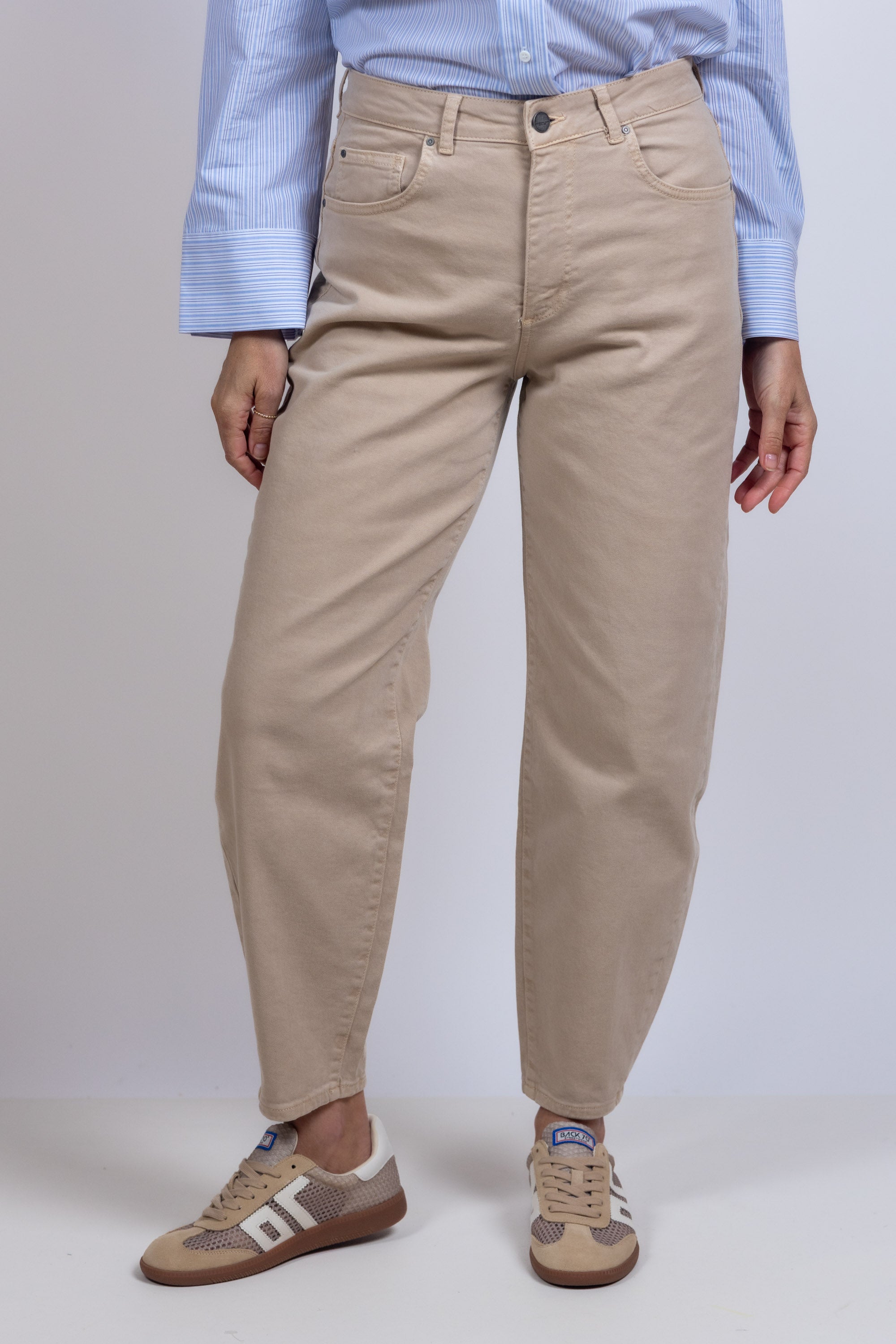 Jeans met balloon fit - Zand