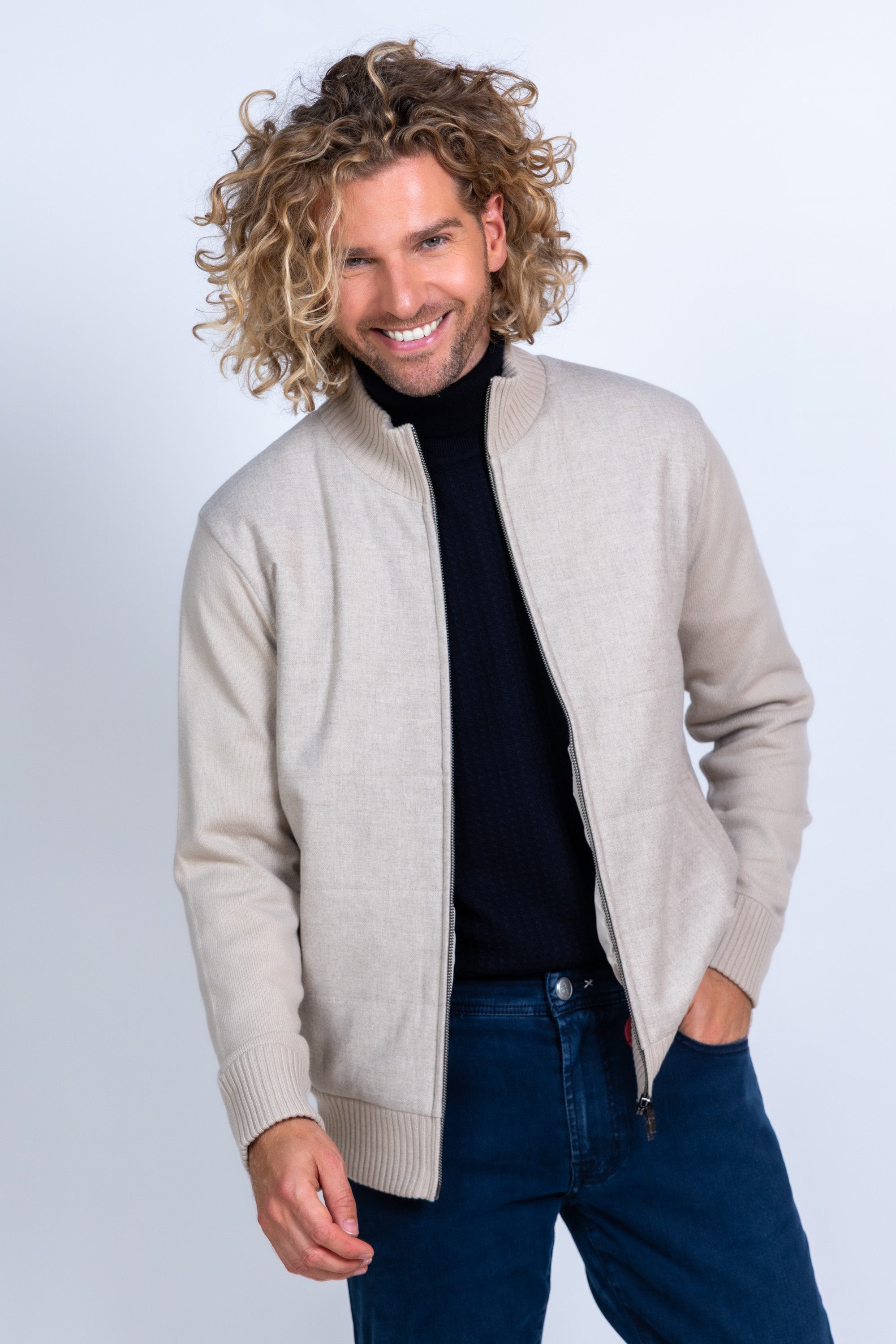 Vest met rits - Beige