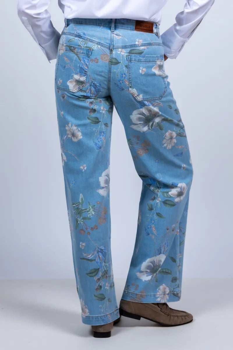 BIANCA BIANCA 70030 Jeans met bloemenprint - Jeans
