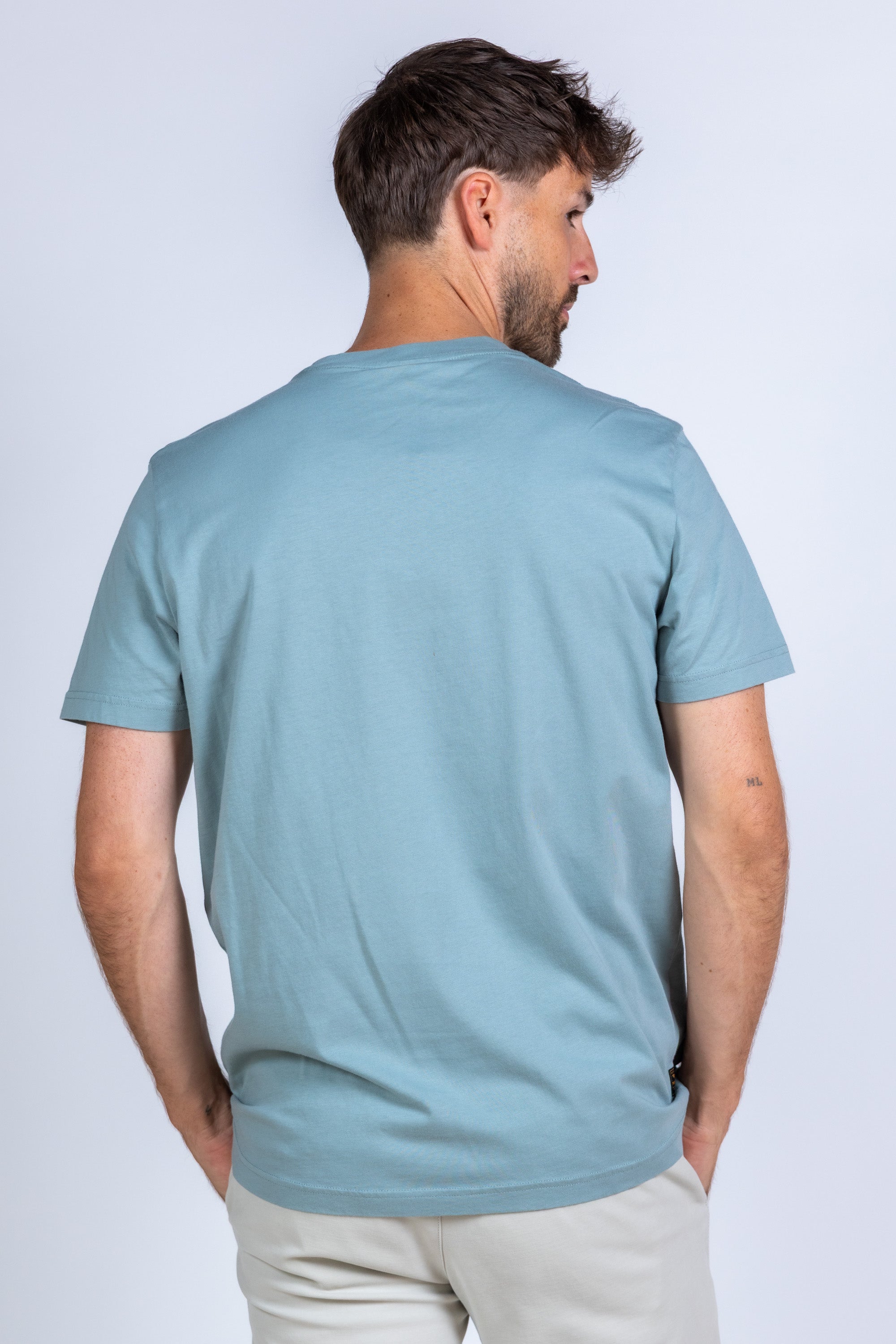 T-shirt met print - Petrol