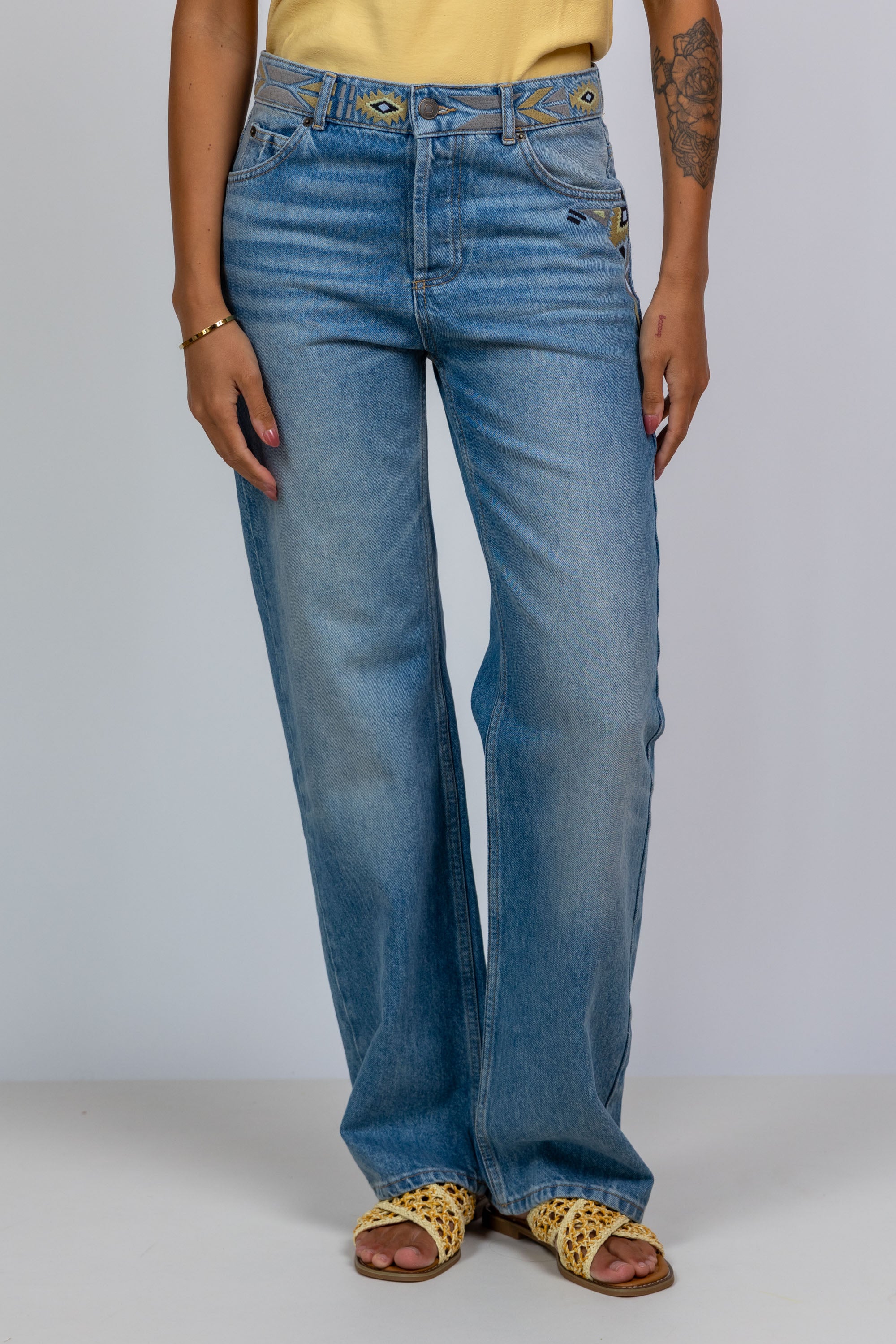 Jeans met borduursel - Licht jeans