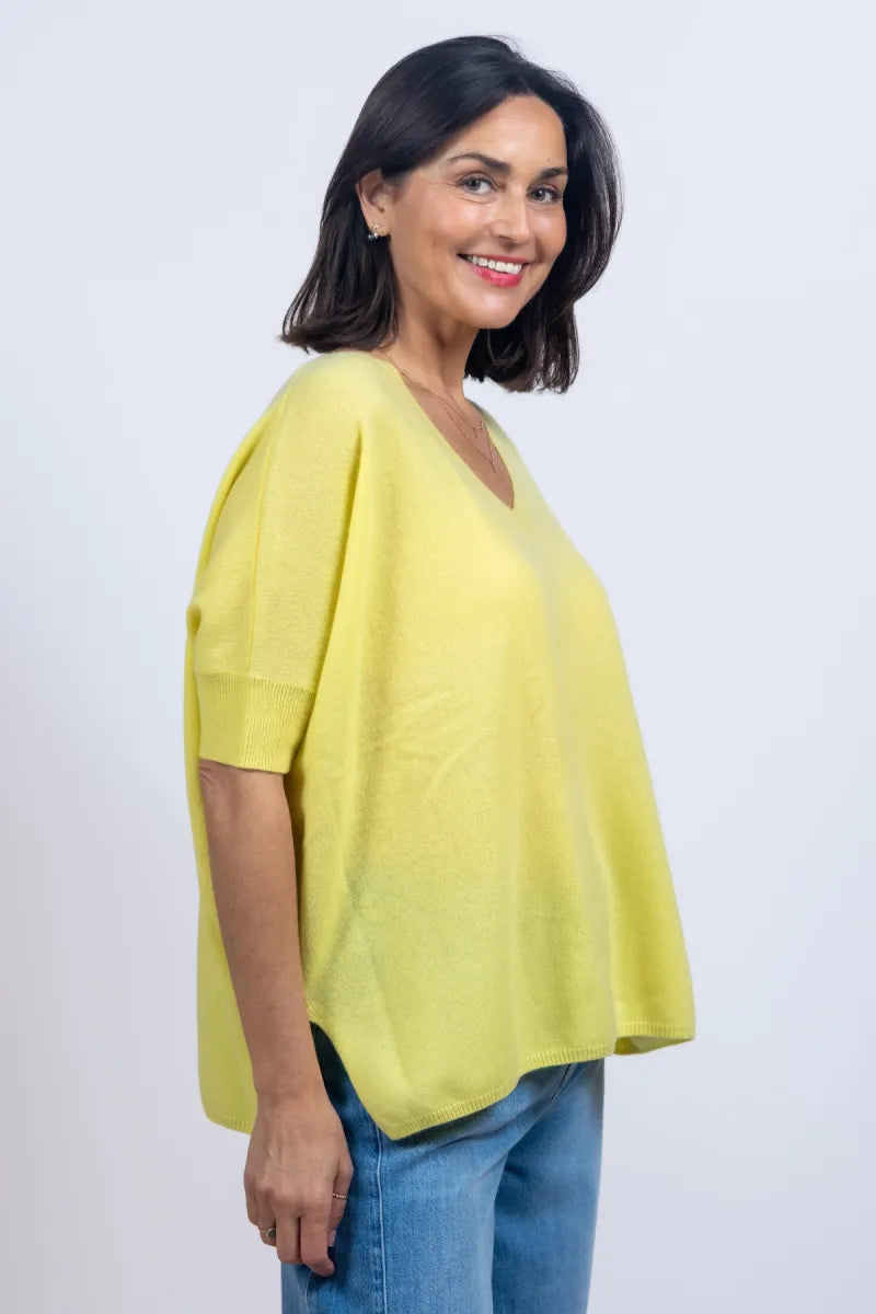 ABSOLUT CASHMERE ABSOLUT CASHMERE KATE Trui met V-hals - Geel