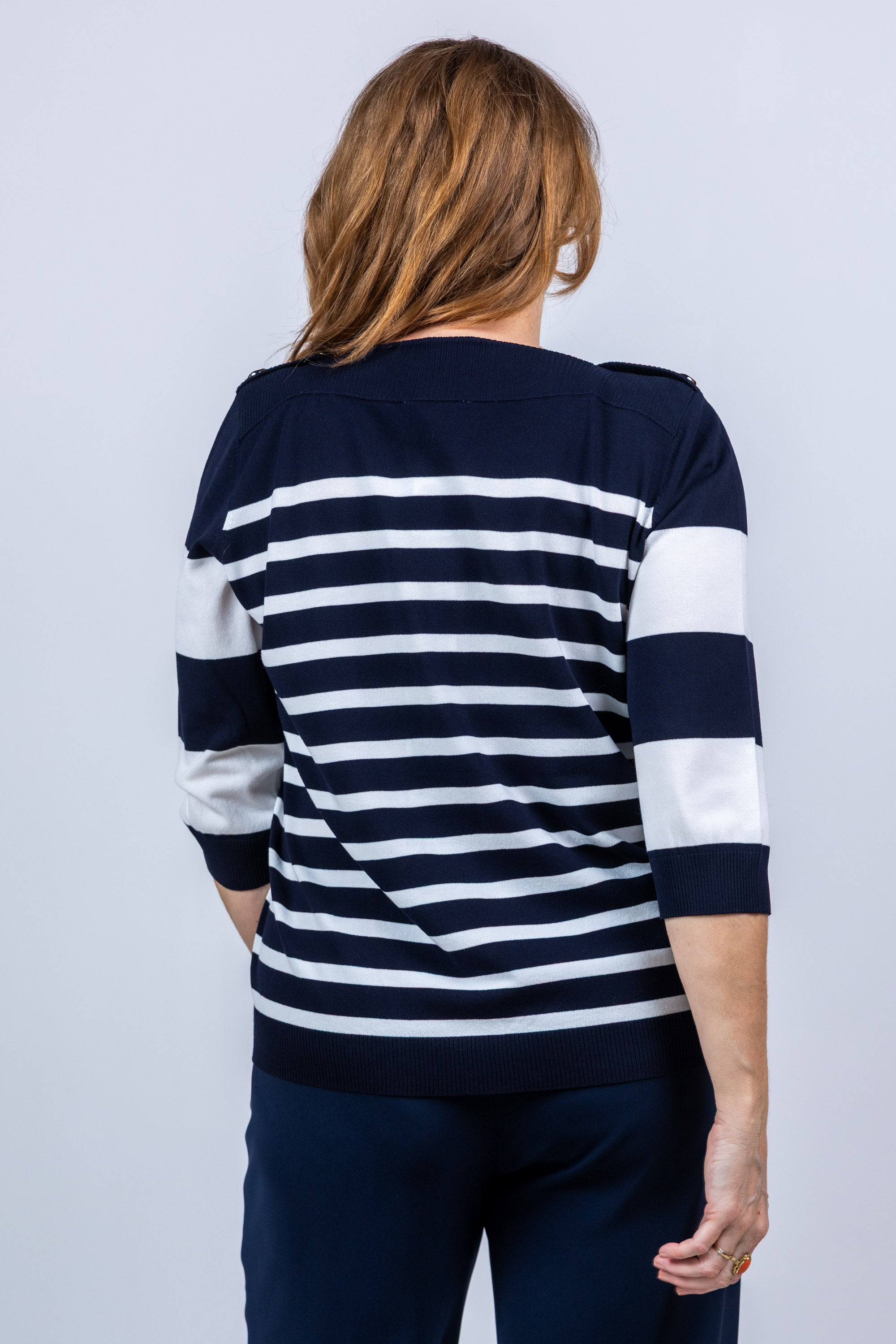 Trui met strepen - Marine