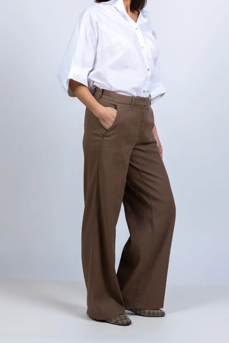 CAMBIO CAMBIO 8003-0298.00 Wijde pantalon - Bruin
