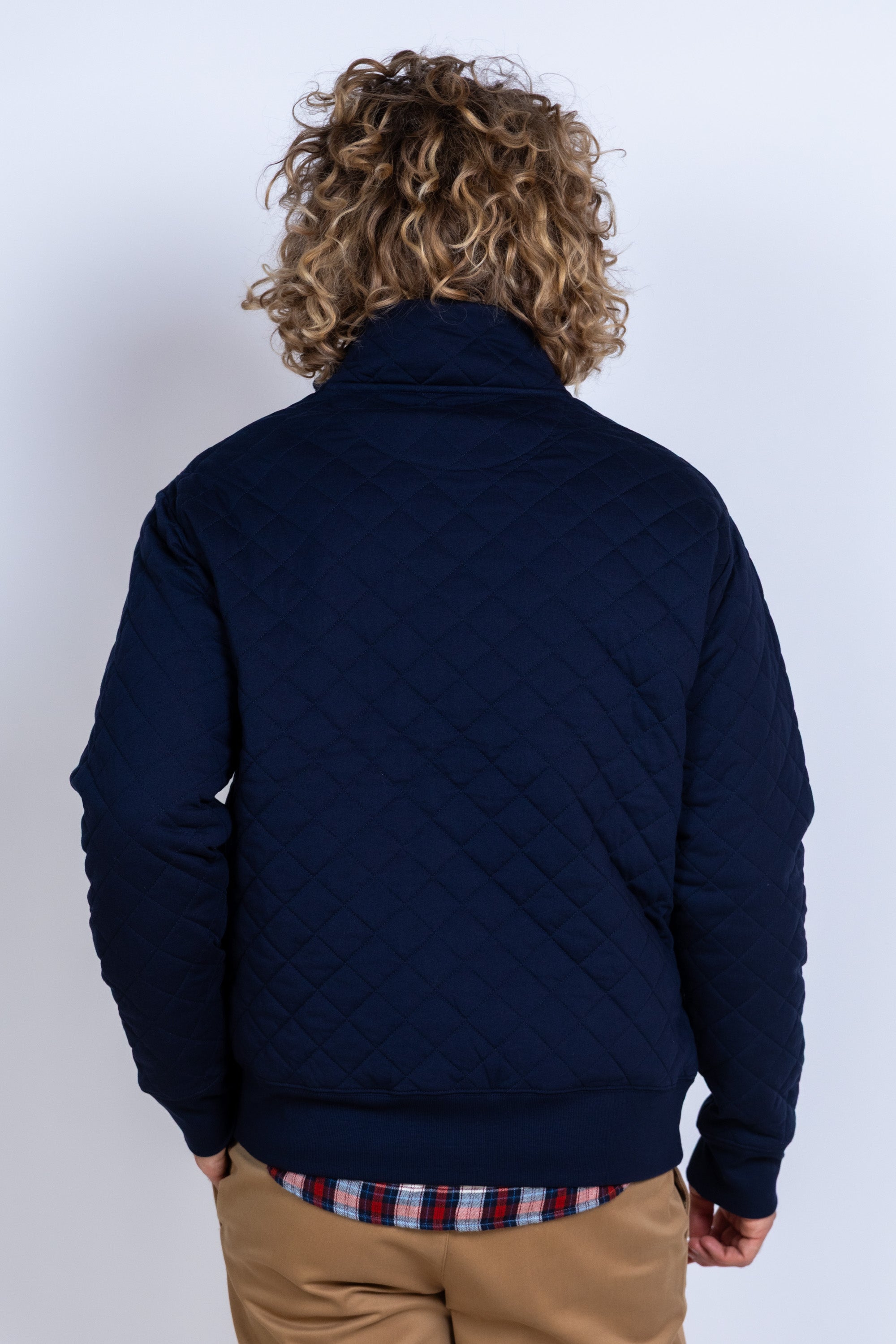 Vest met ruitpatroon - Marine
