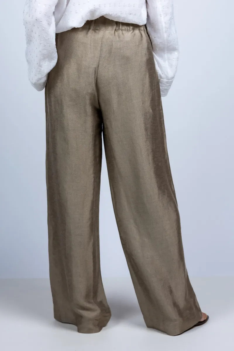 BY-BAR BY-BAR BENJI GLOSS PANTS BY-BAR BENJI GLOSS PANTS Wijde pantalon - Goud