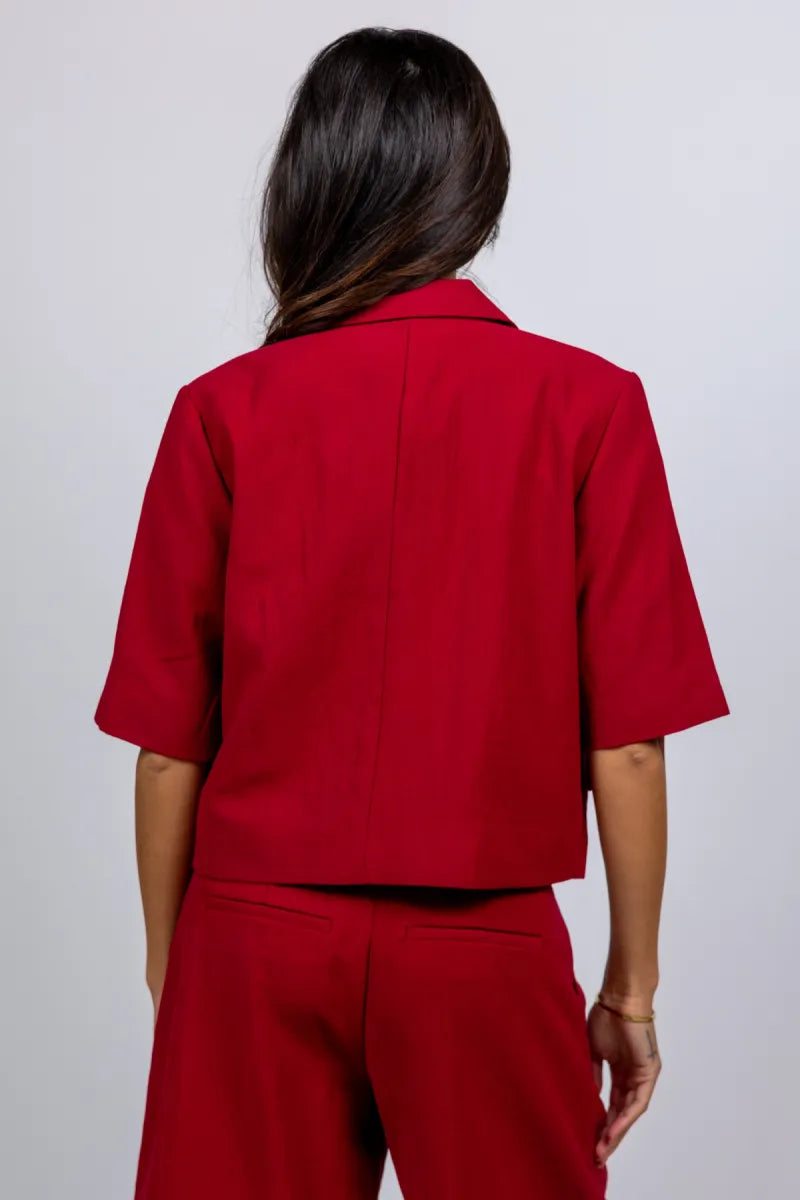 MOSS CPH Blazer met knopen - Donkerbordeaux