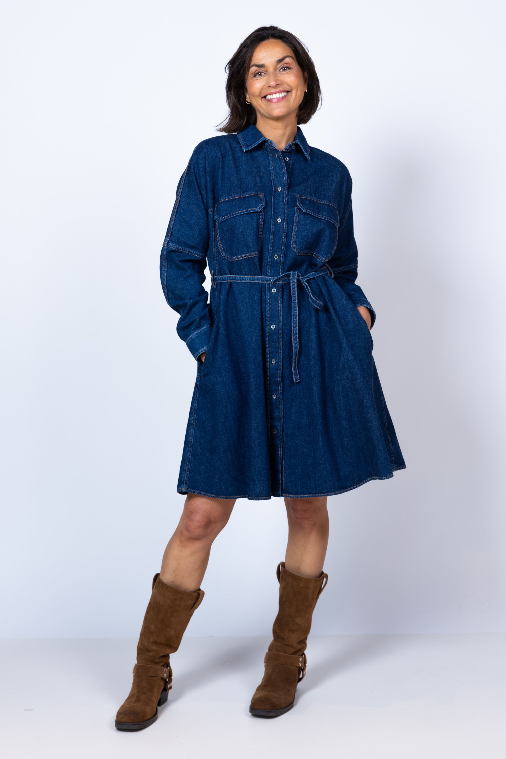 Jurk met knopen - Jeans