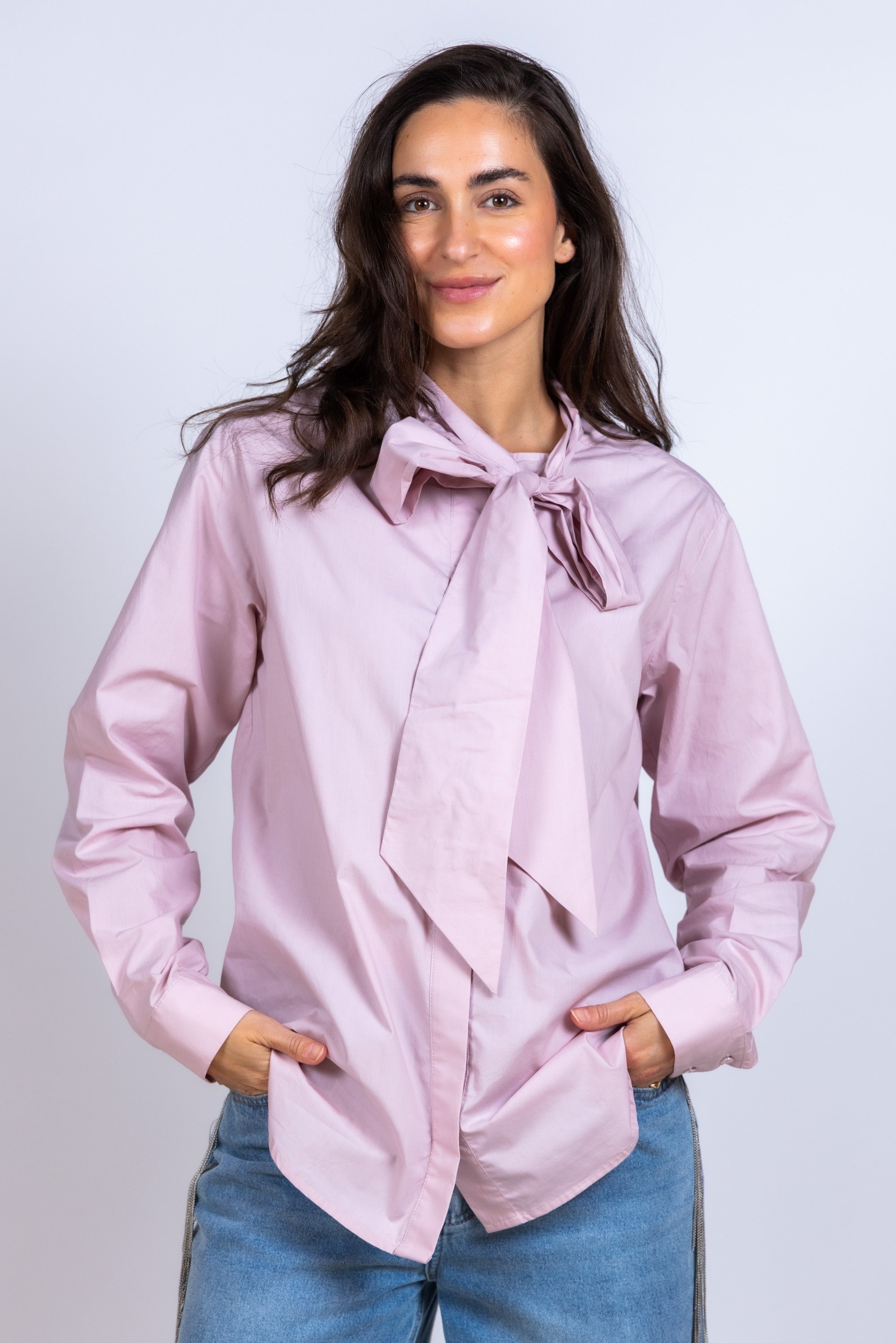 Blouse met strik - Roze
