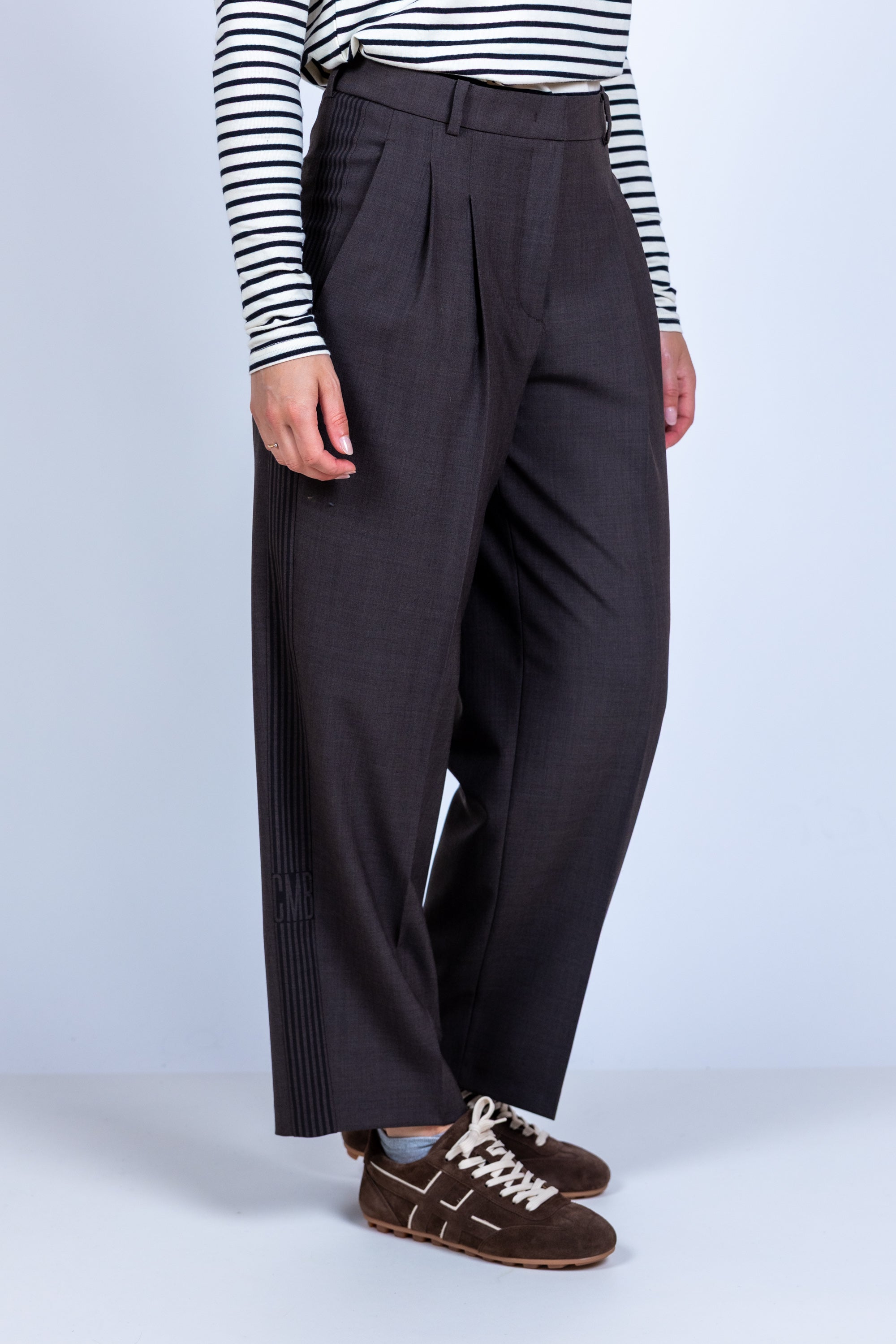 Broek met plooi - Bruin