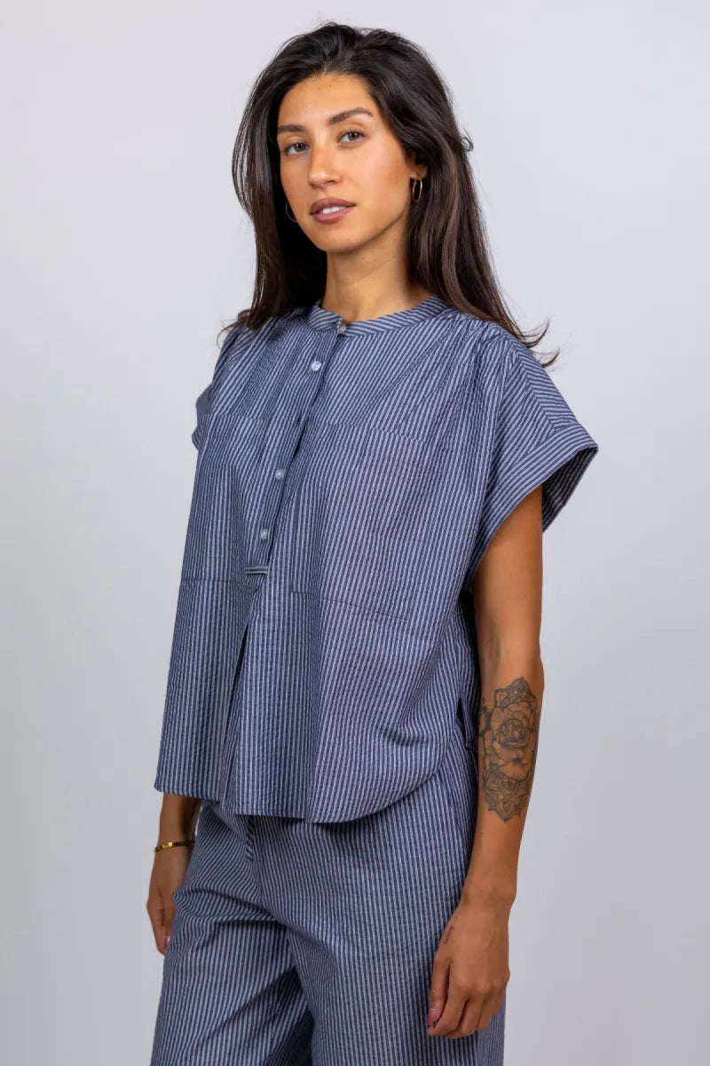 MODSTROM MODSTROM VALENTIN TOP MODSTROM VALENTIN TOP Blouse met strepen - Marine