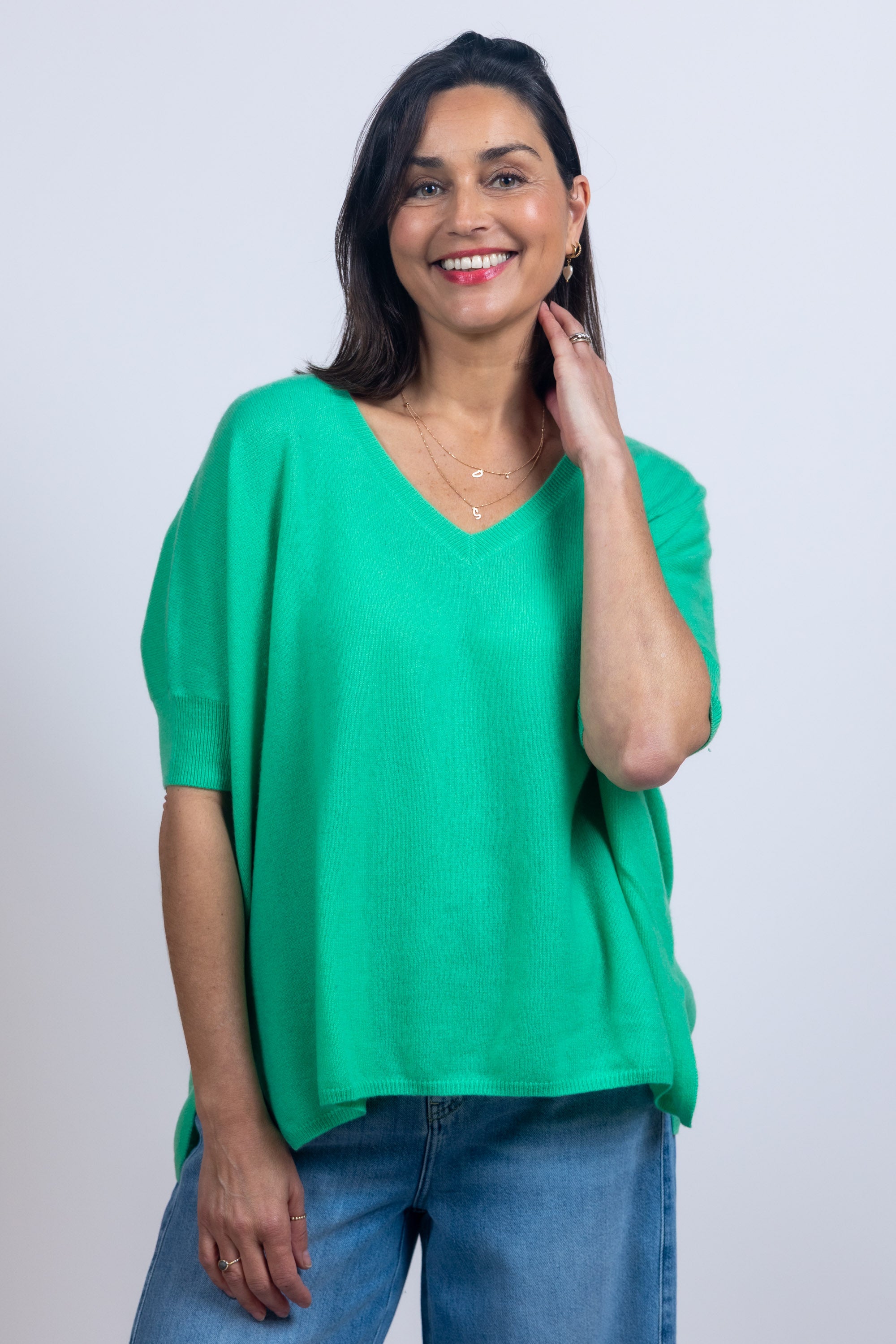 Trui met V-hals - Mint