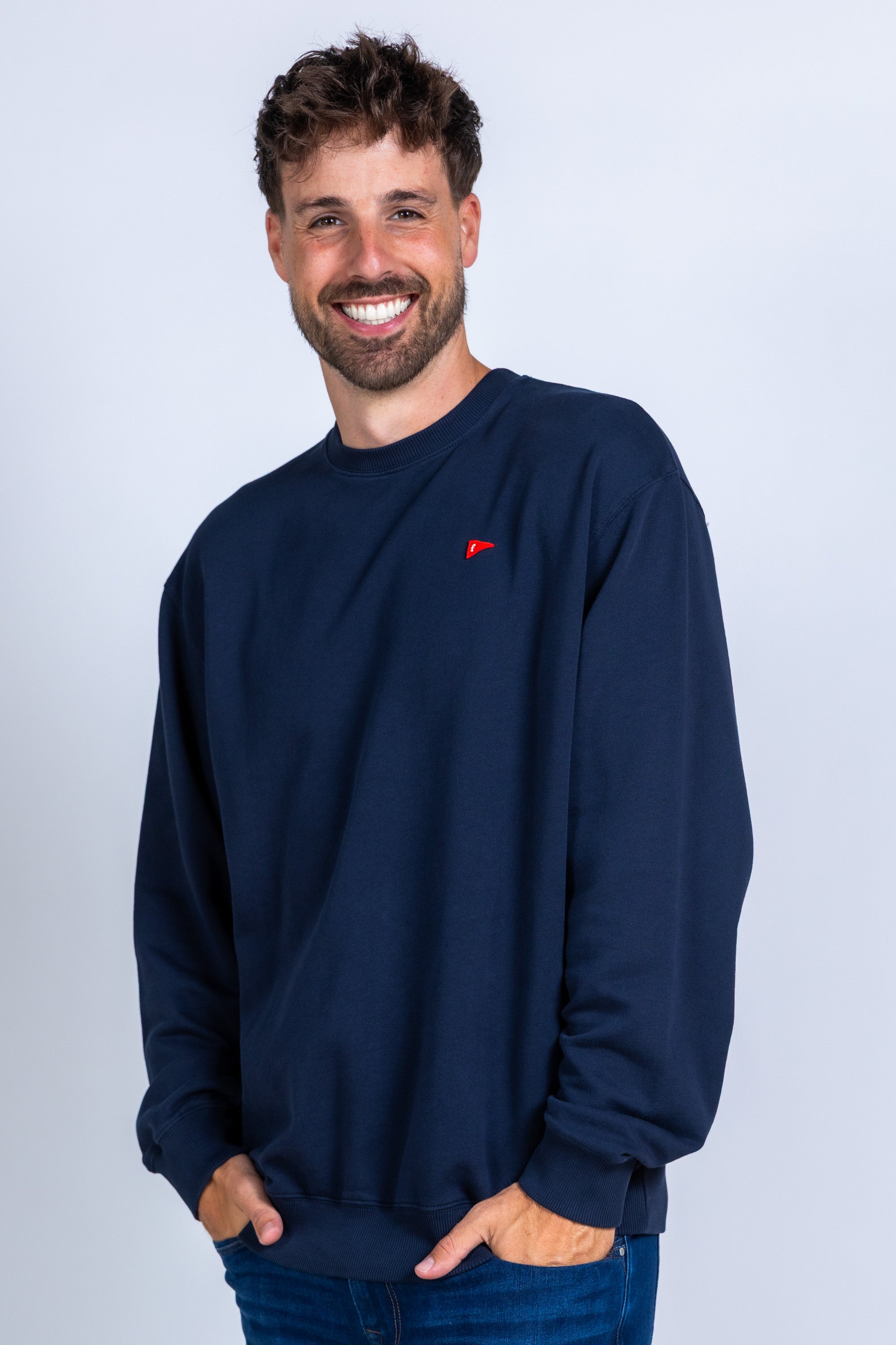 Sweater met ronde hals - Marine