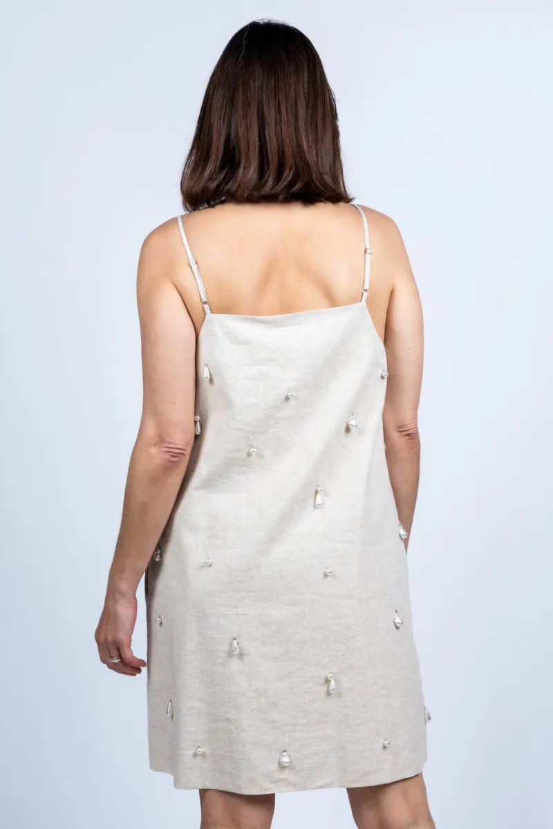 CPH MUSE CPH MUSE 208154 melan dres CPH MUSE 208154 melan dres Jurk met spaghettibandjes - Beige