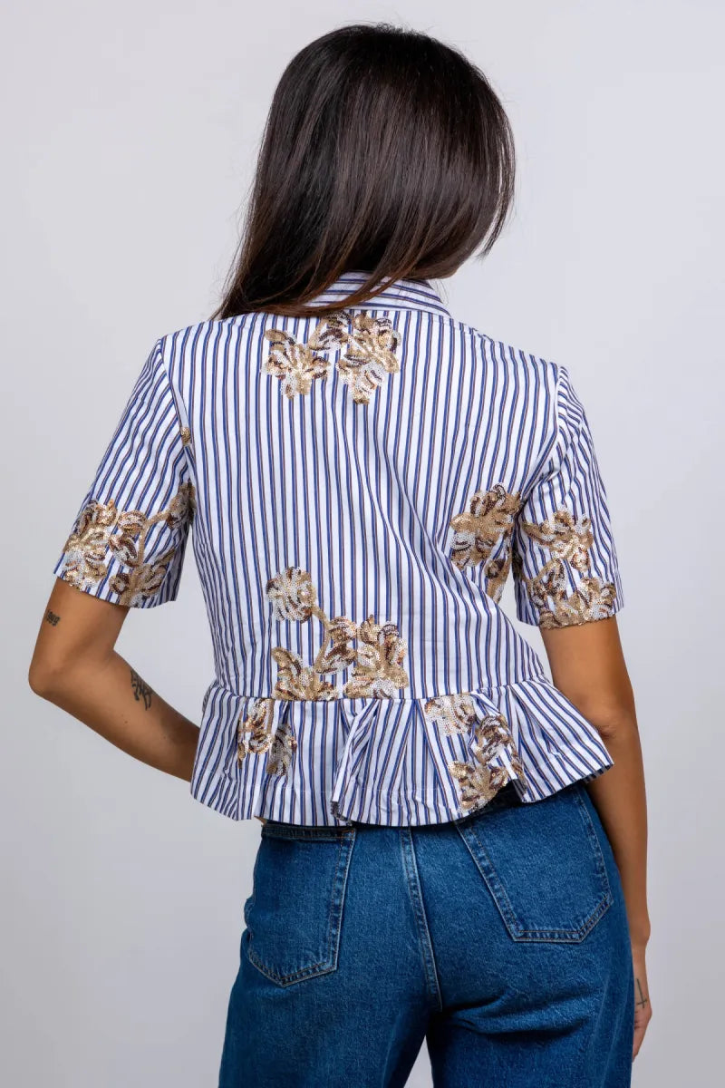 MUNTHE MUNTHE NURIANA Blouse met strepen - Ecru