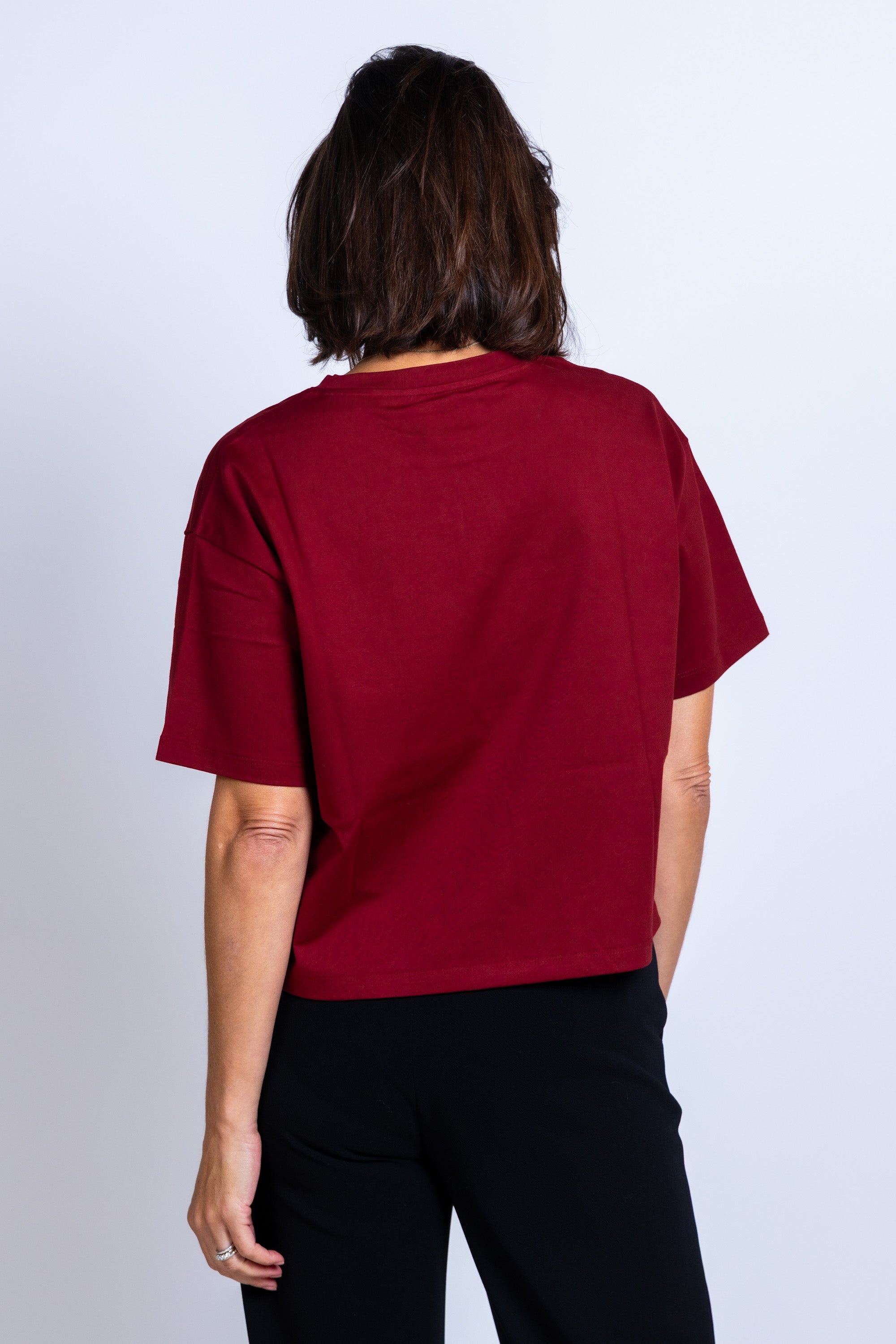 T-shirt met korte mouwen - Donkerbordeaux