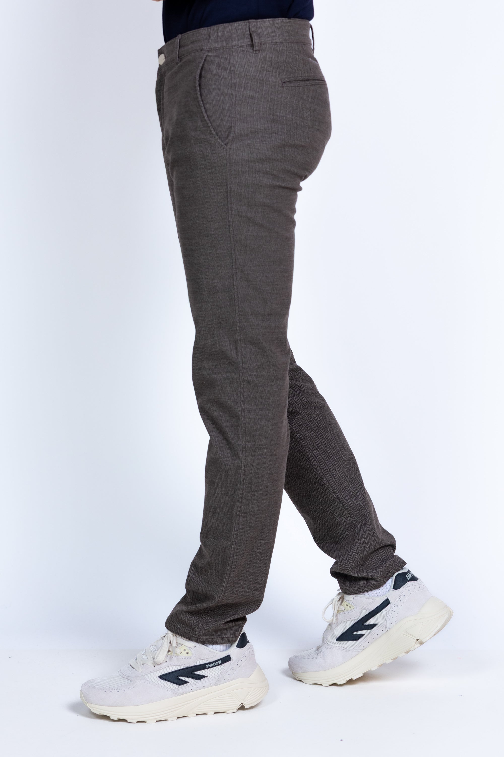 Chino met rits - Bruin