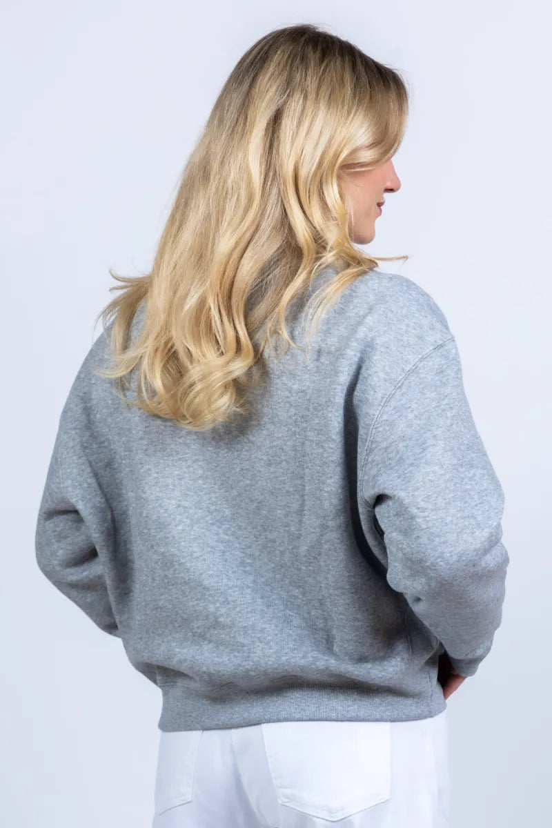 YAYA YAYA 01-109110-602 Sweater met print - Middengrijs
