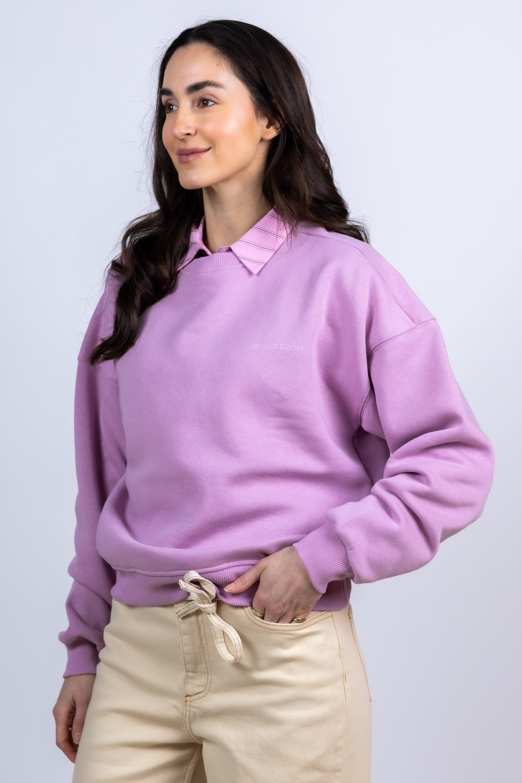 Sweater met ronde hals - Roze