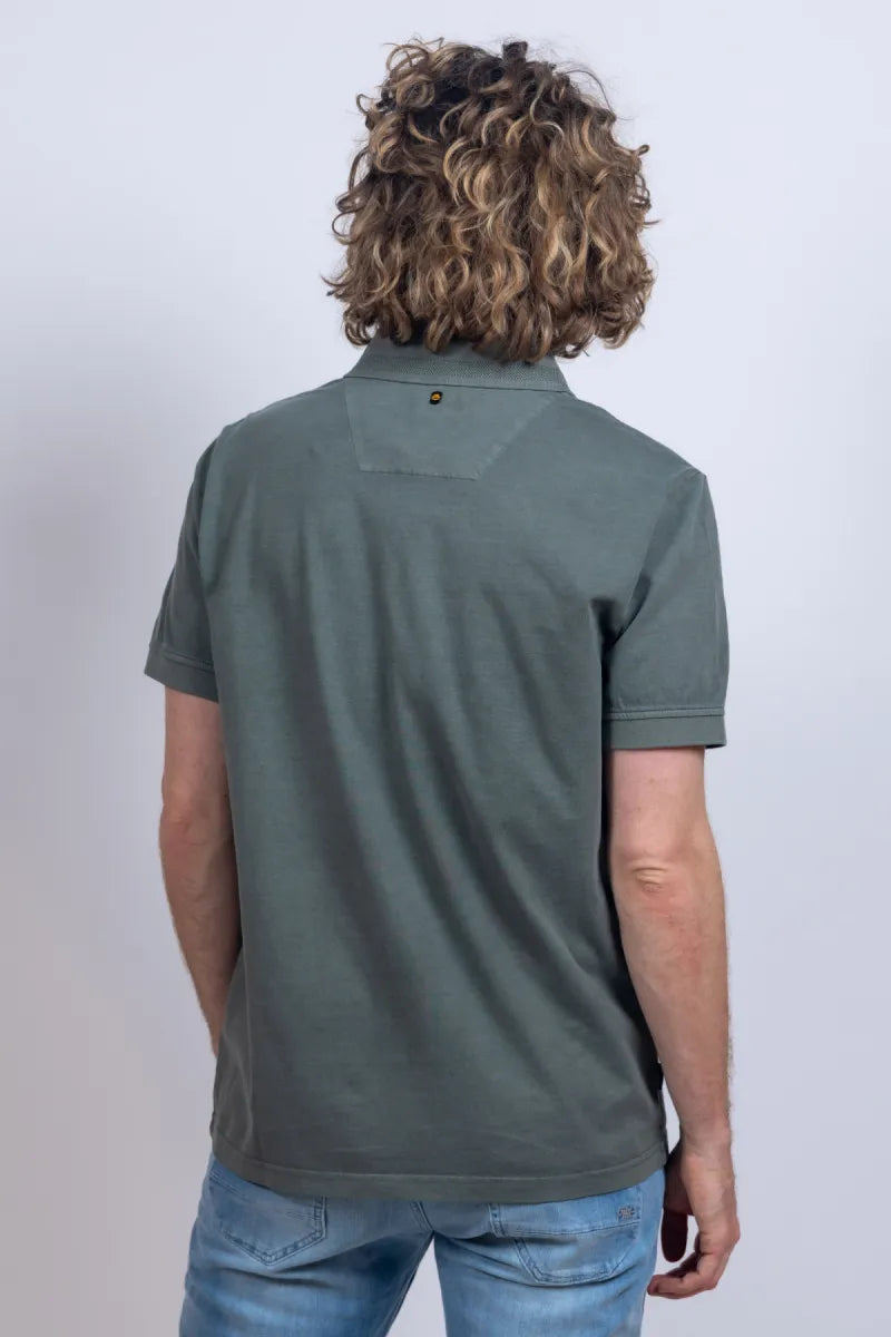 PME PME PPSS2603863 Polo met knopen - Olijfgroen