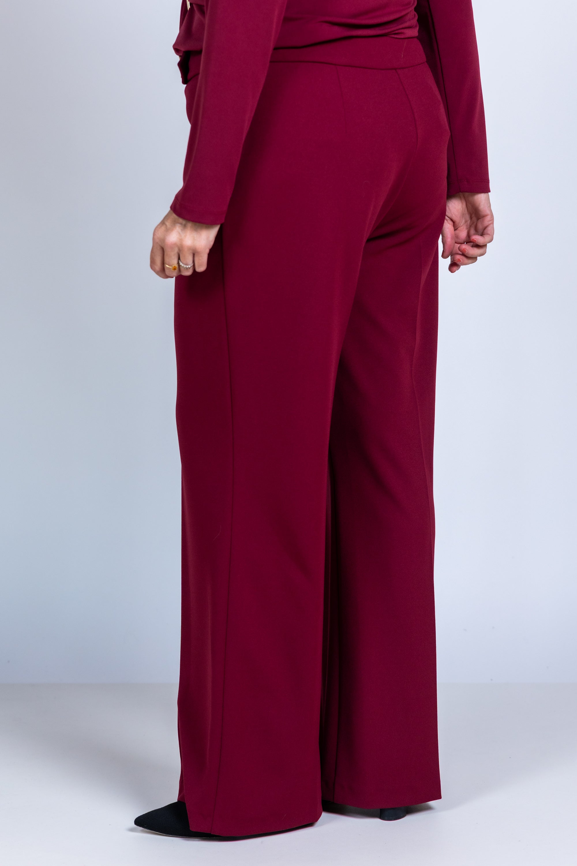 Wijde pantalon - Donkerbordeaux