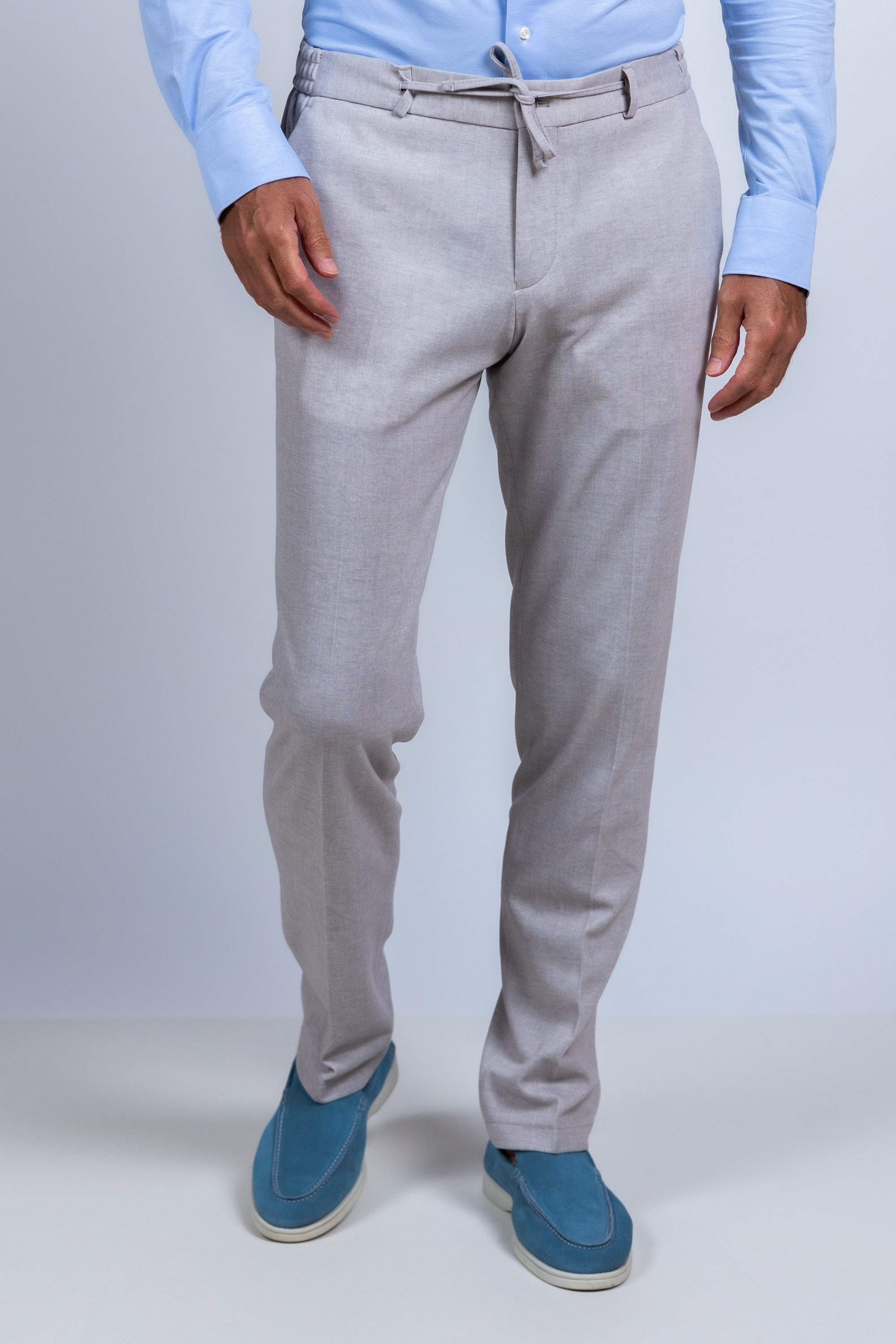 Pantalon met koordje - Beige