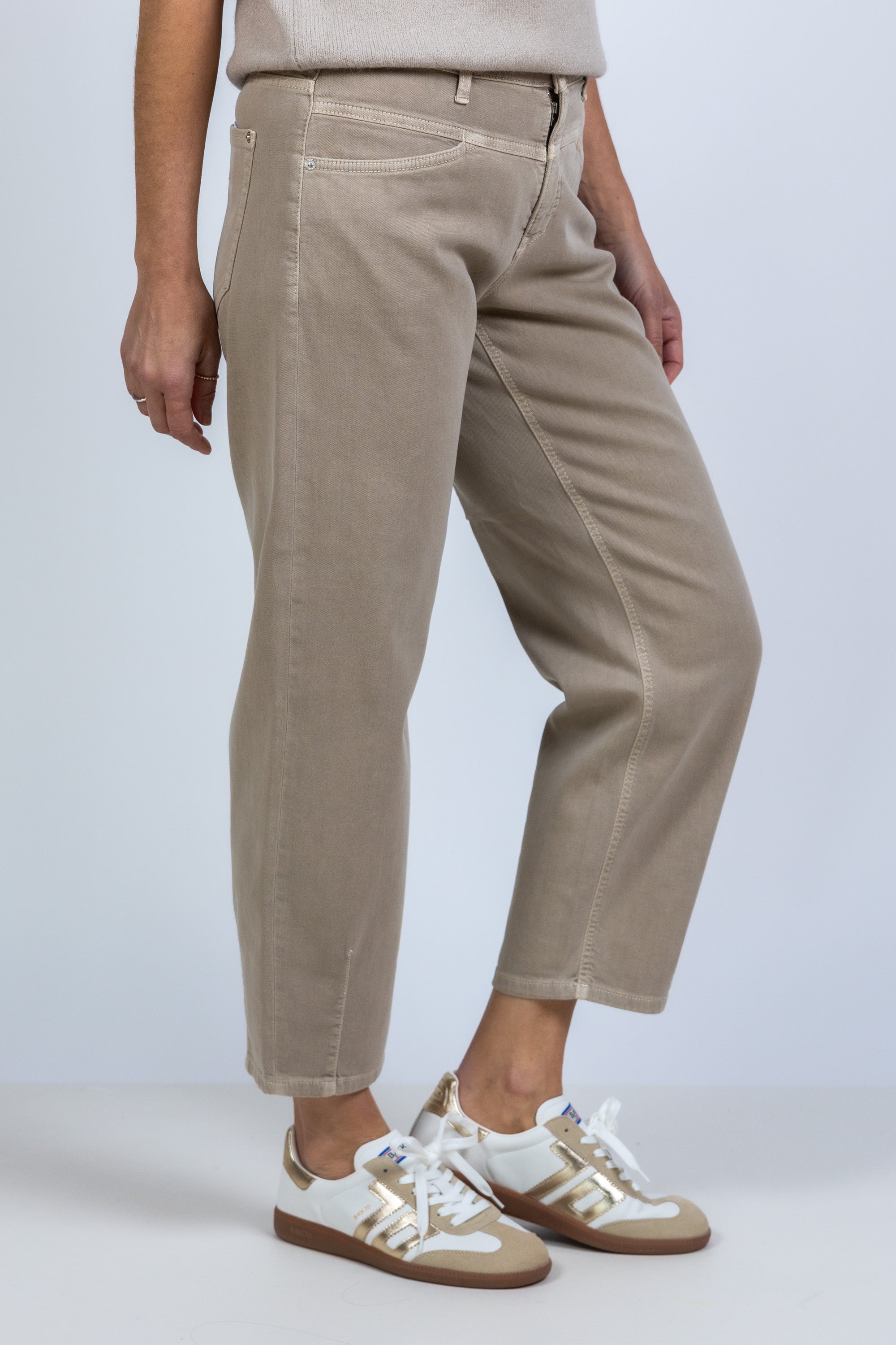 Broek met balloon fit - Licht taupe