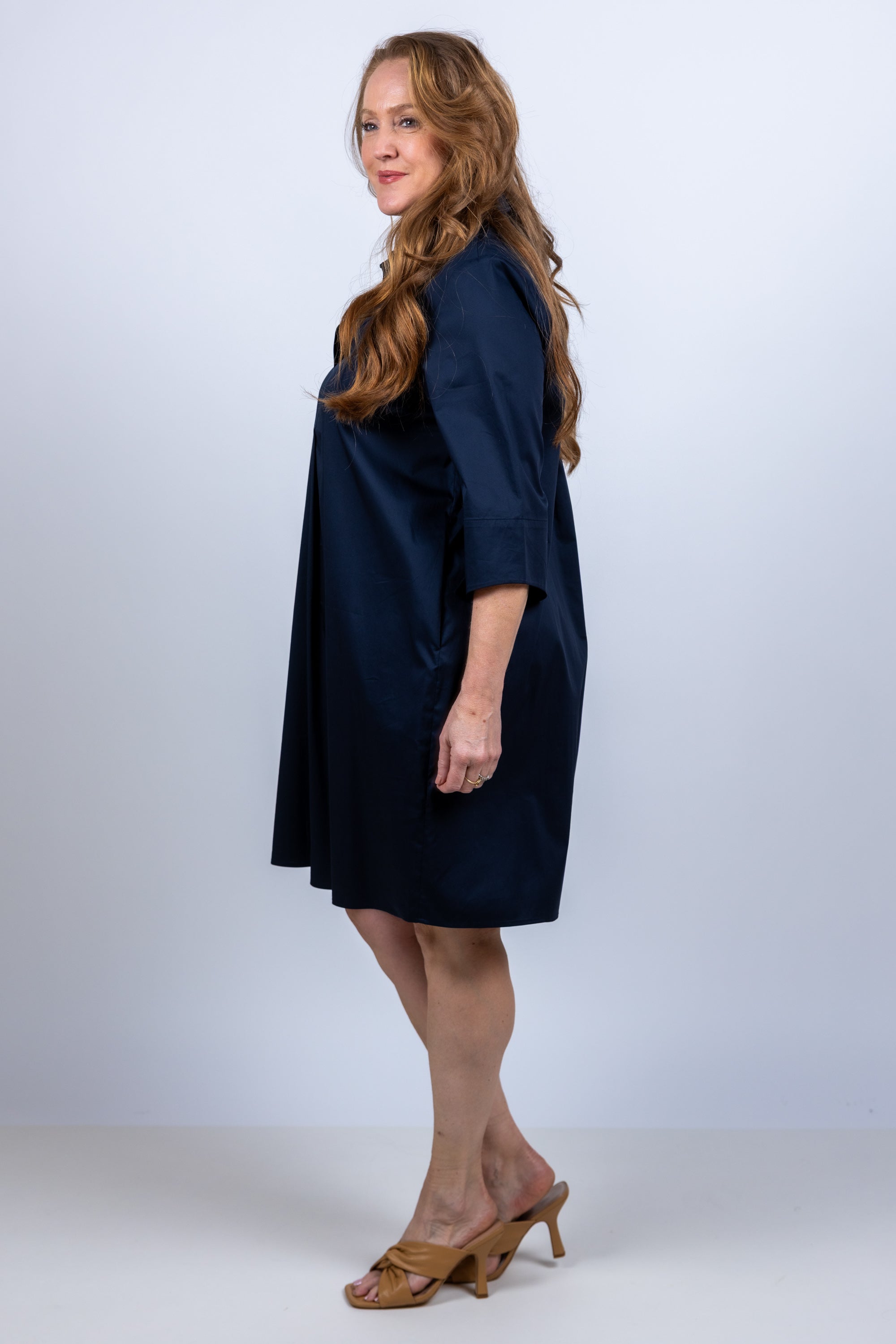 Jurk met kraag - Marine