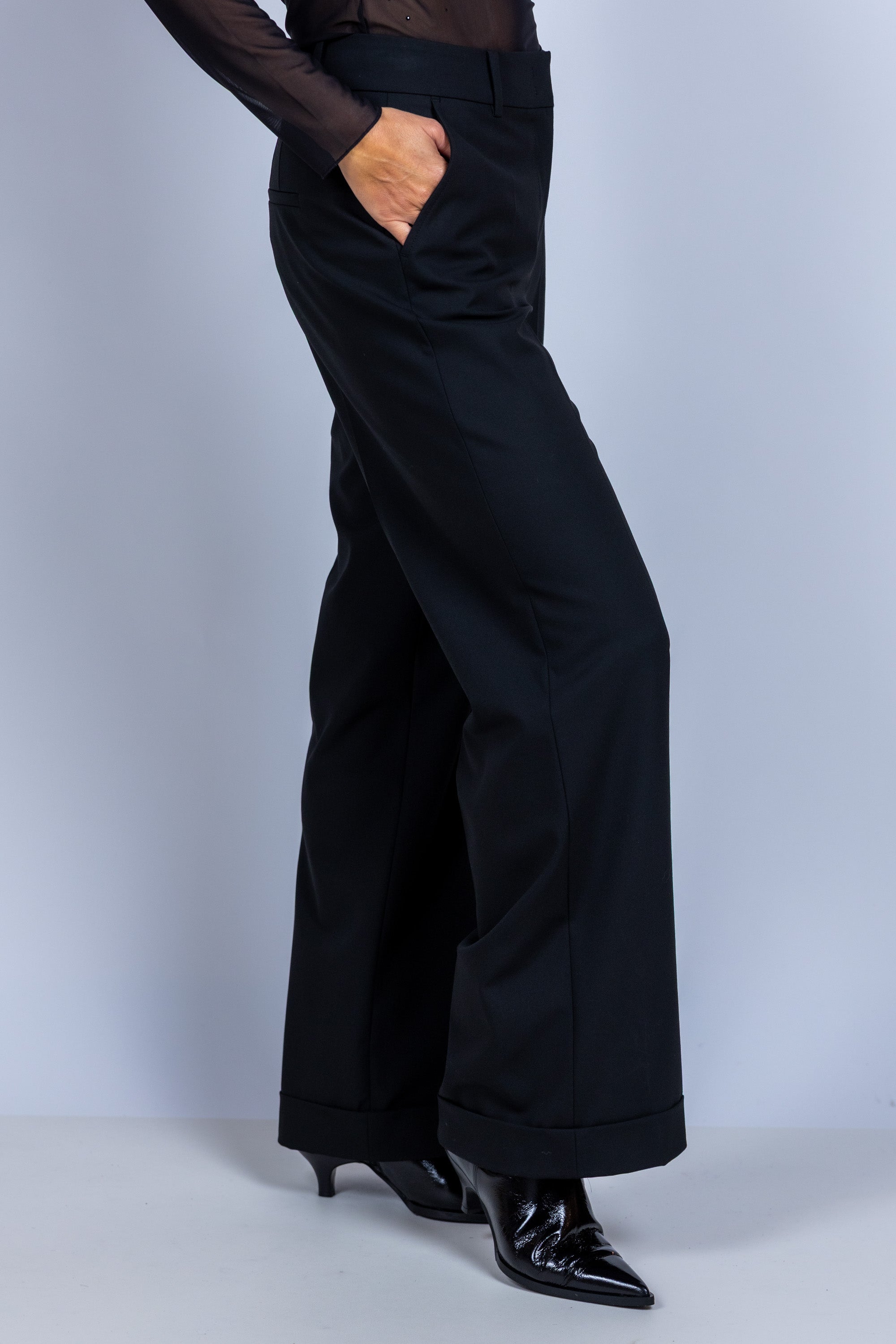 Wijde pantalon - Zwart