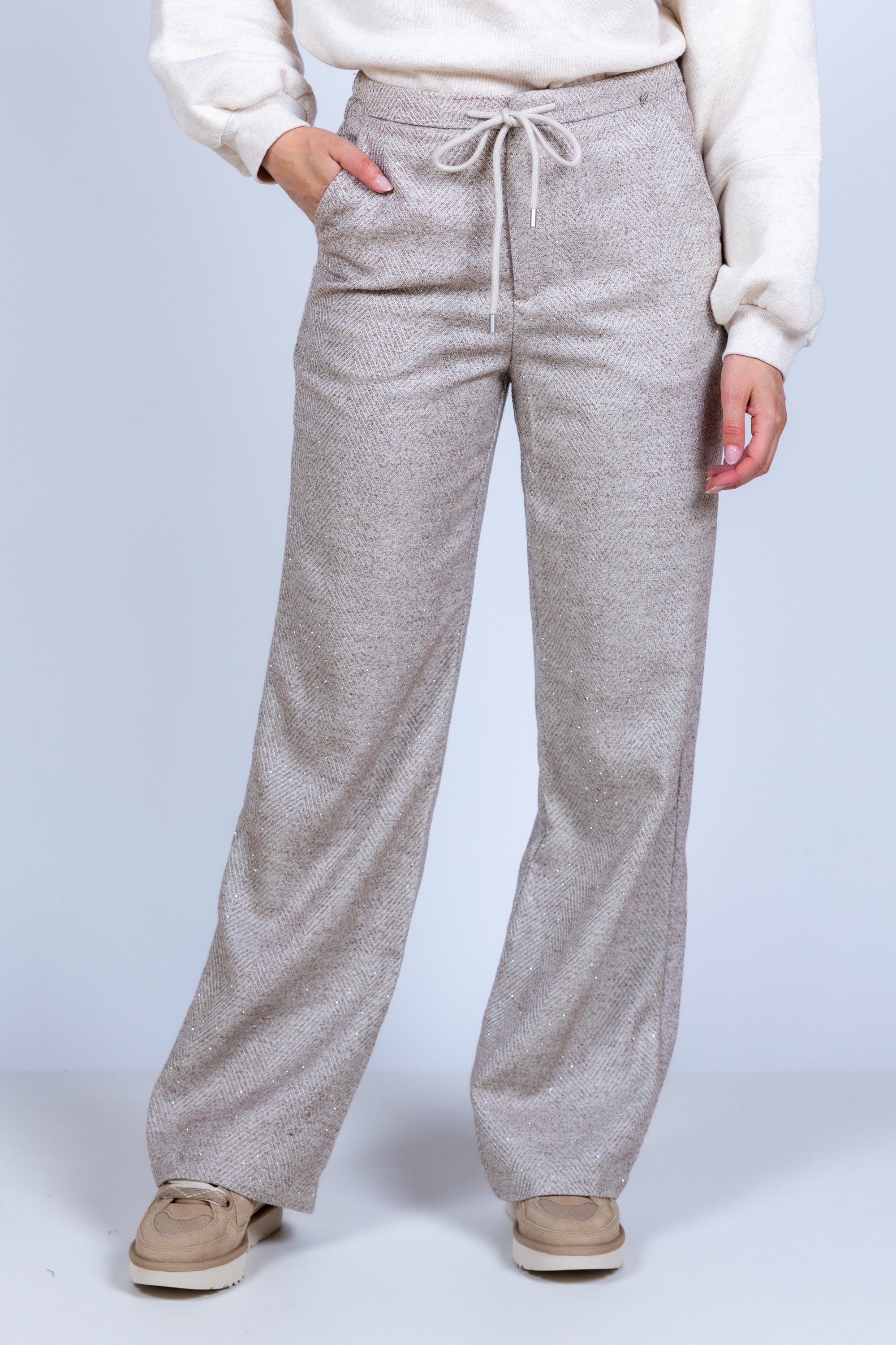 Broek met banden - Beige