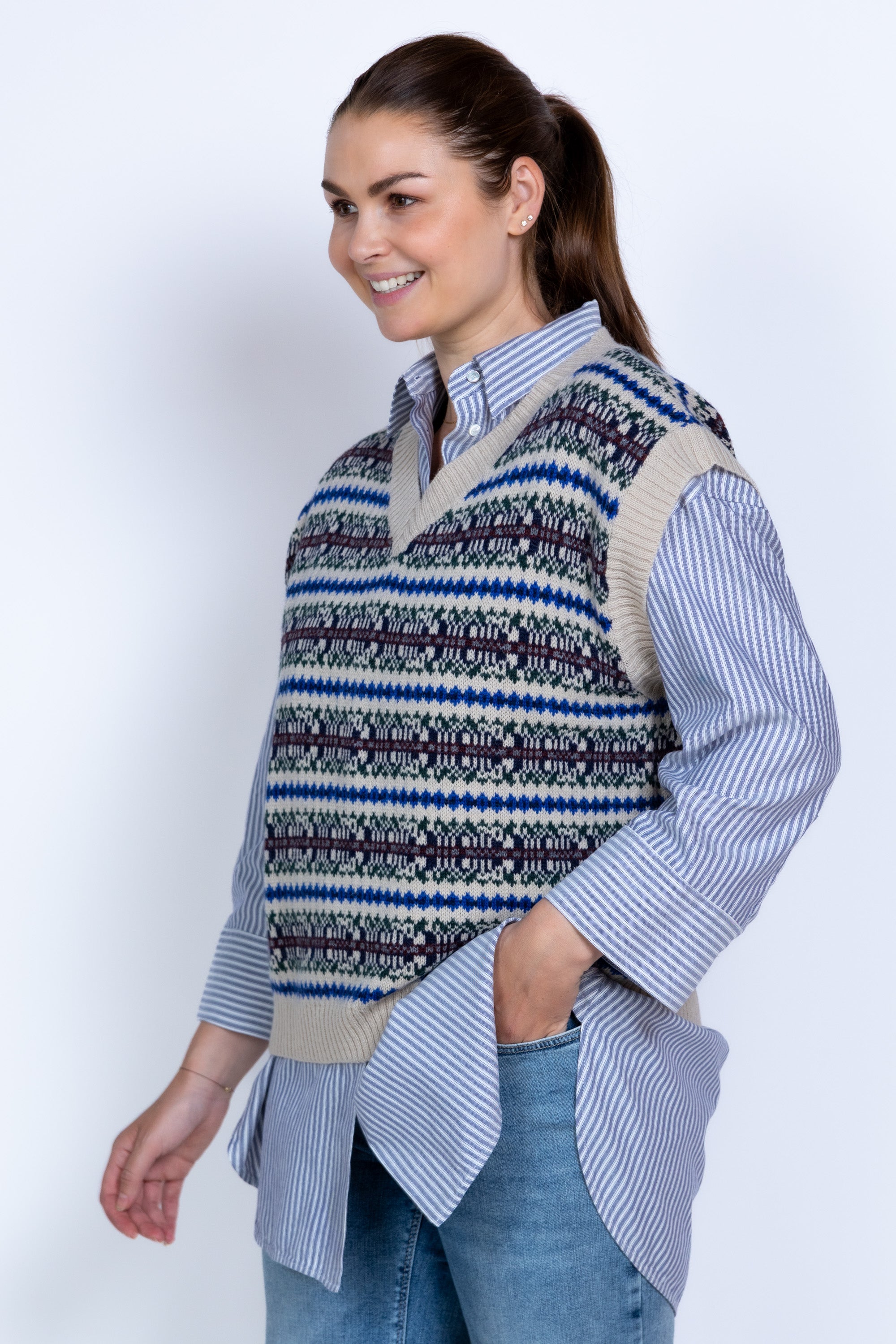 Spencer met patroon - Beige