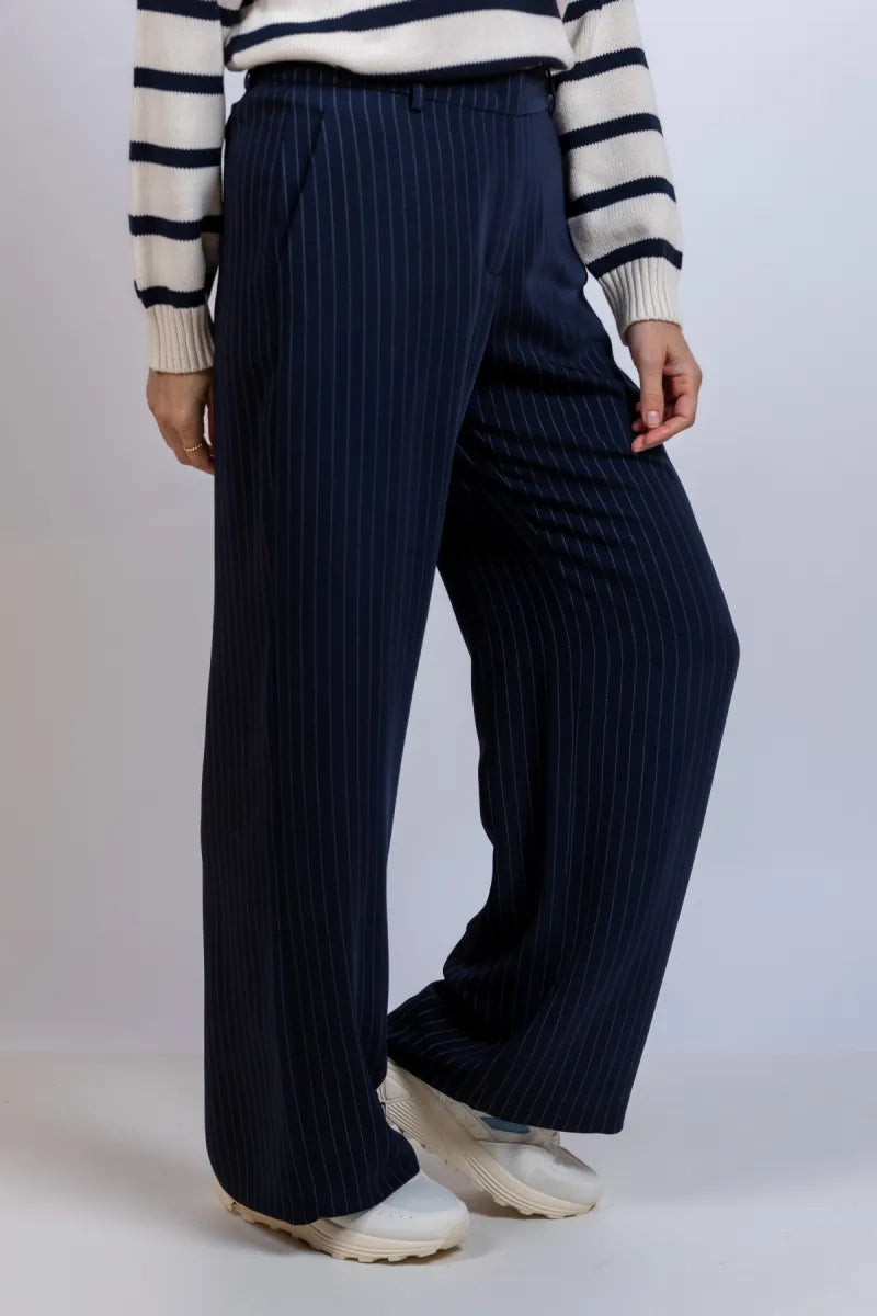 RAFFAELLO ROSSI RAFFAELLO ROSSI 6938 MILARA Wijde pantalon met strepen - Marine