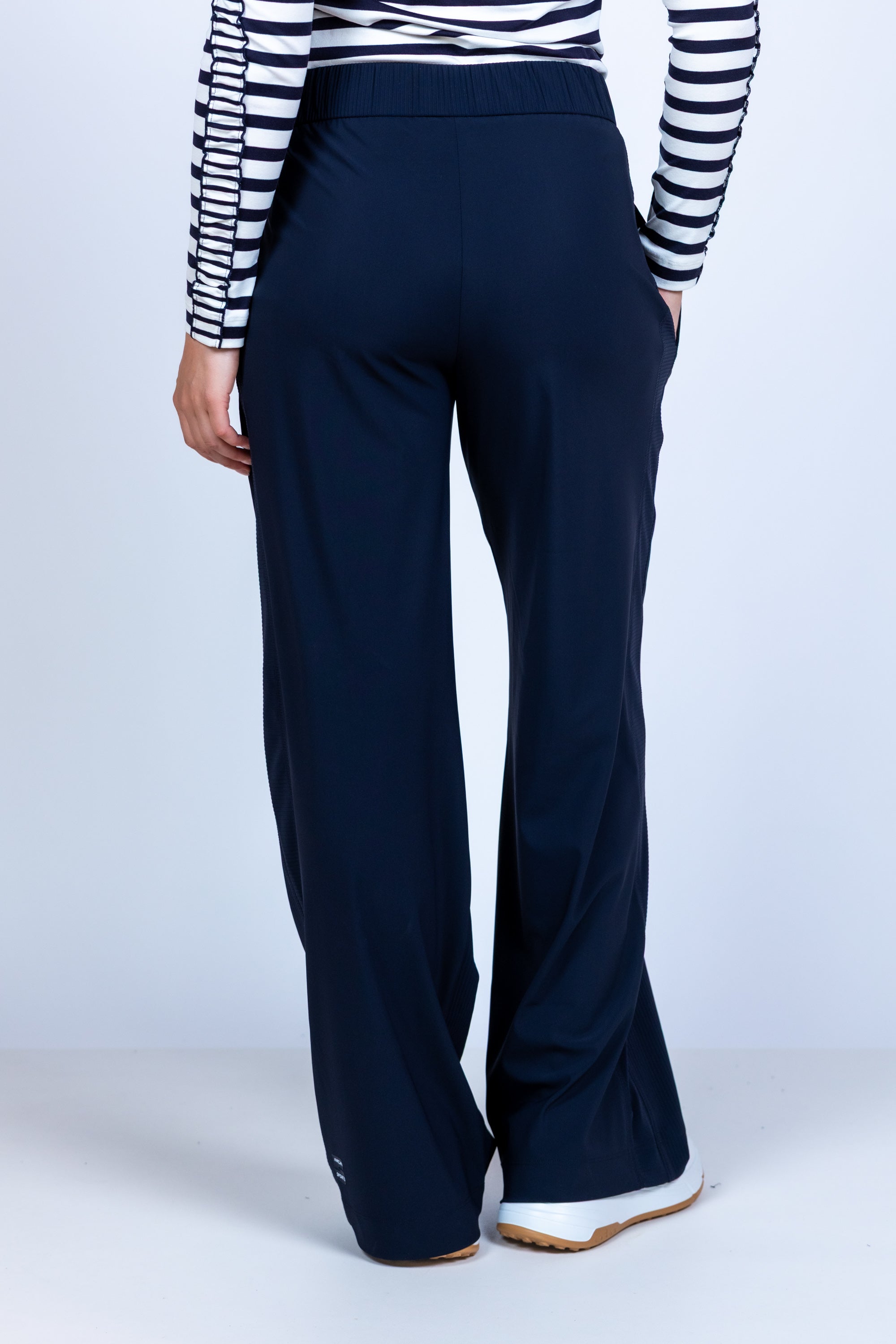Wijde broek met plooien - Marine