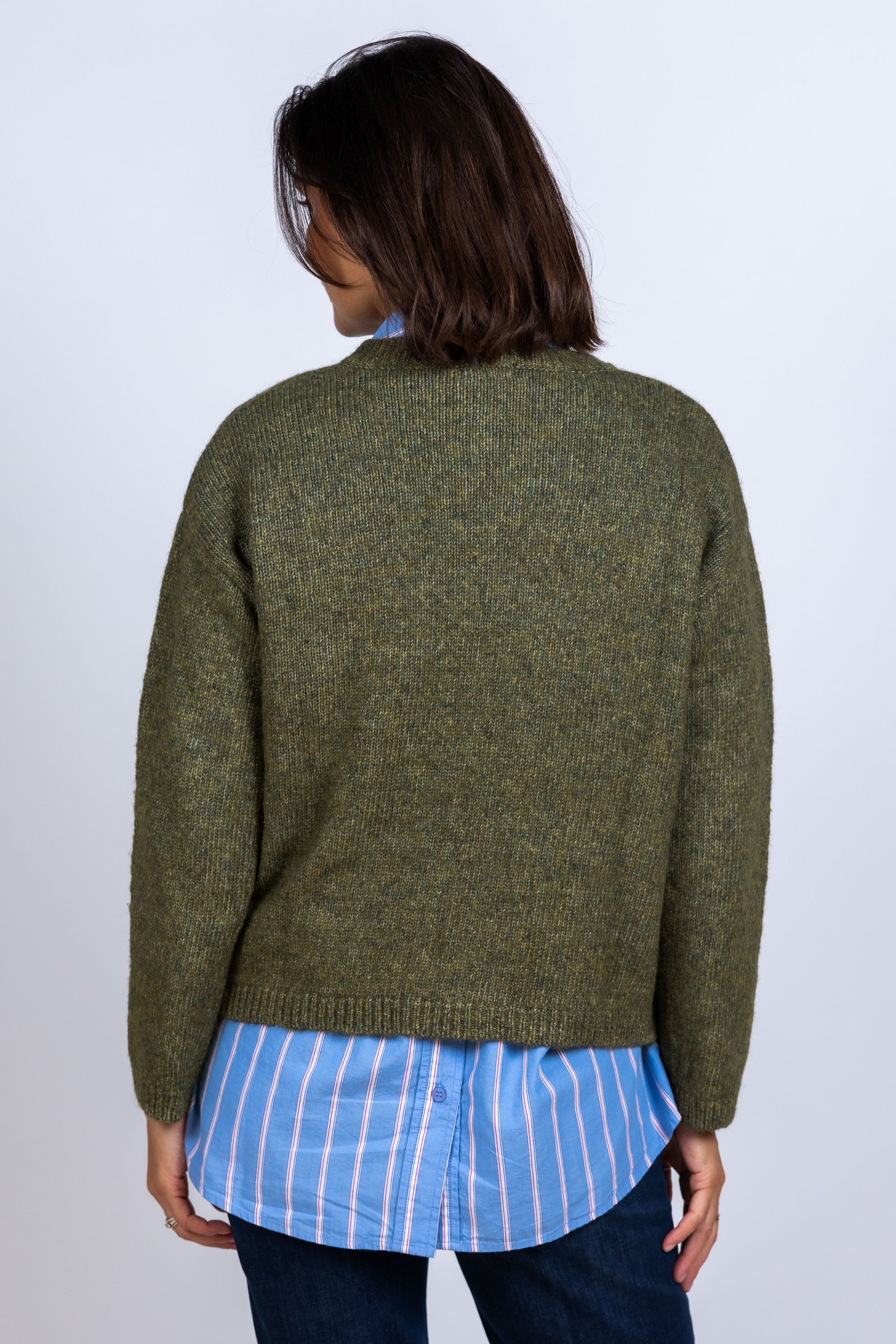 Vest met knopen - Olijfgroen