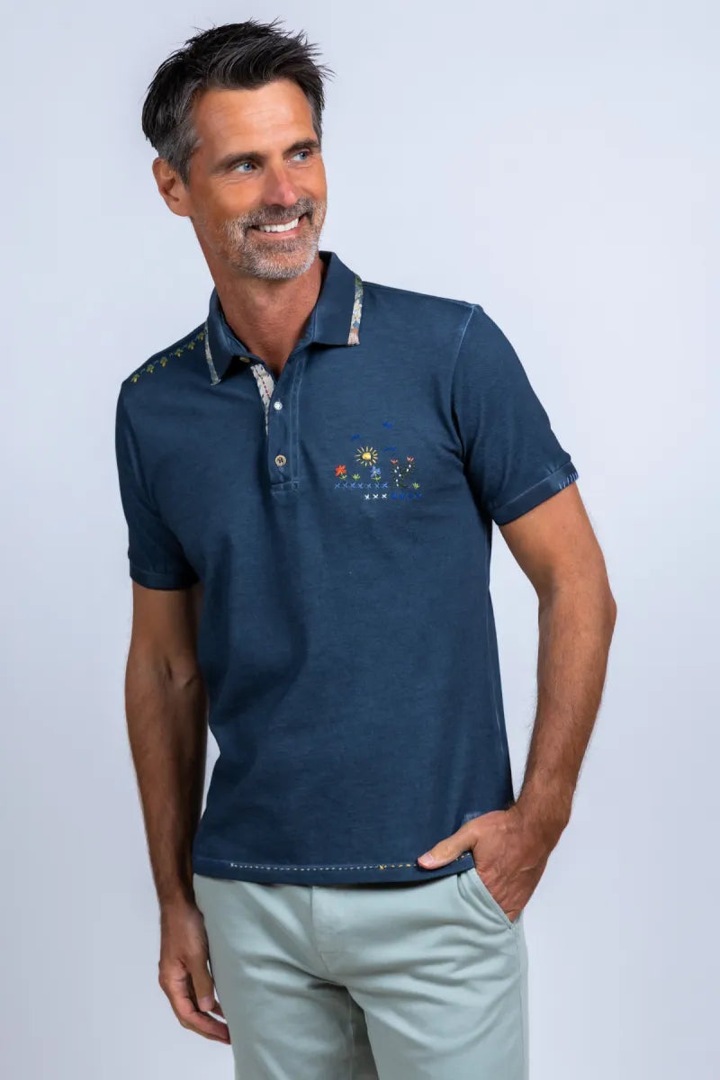 BOB Polo met borduring - Marine