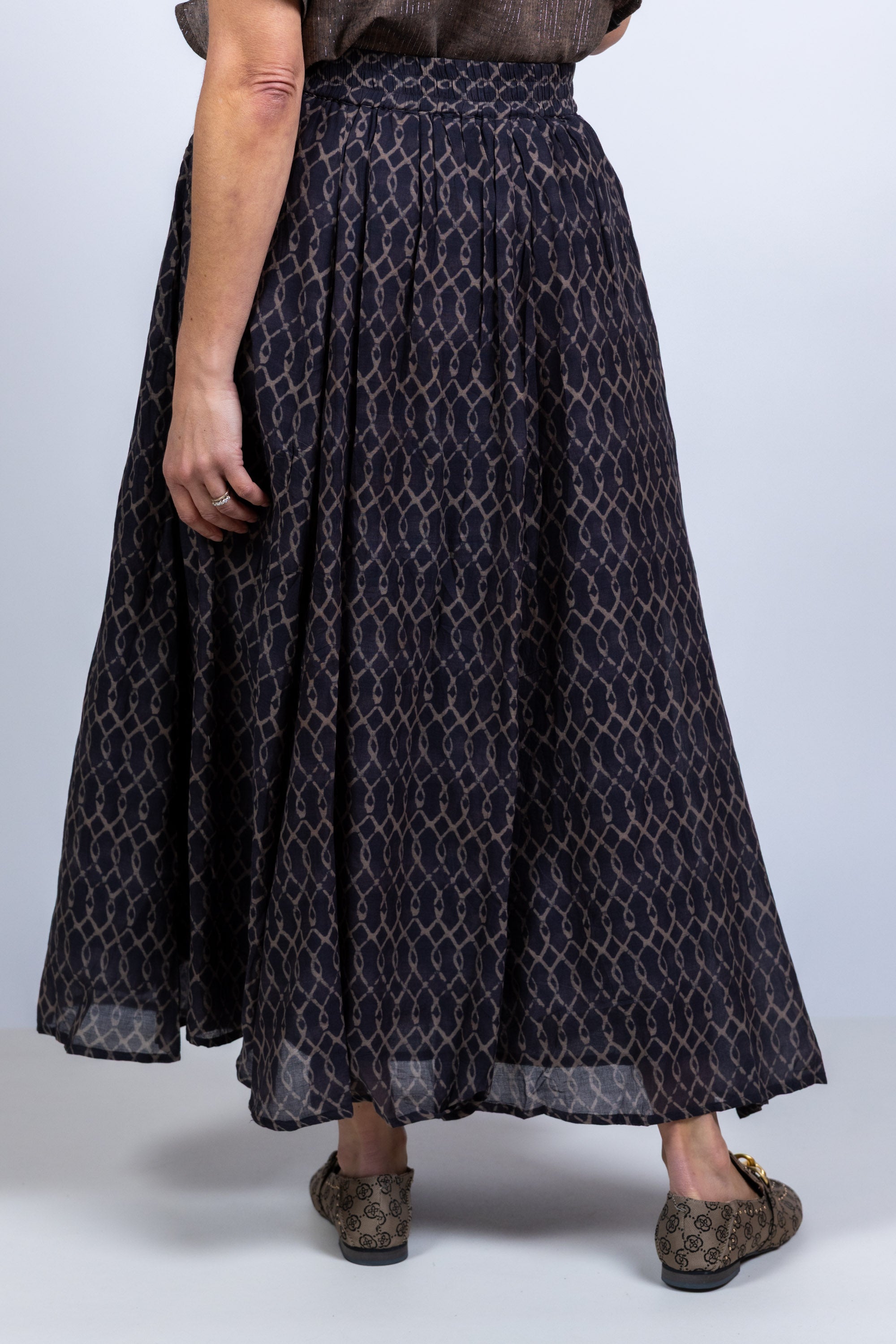 Maxi rok met print - Nearly black