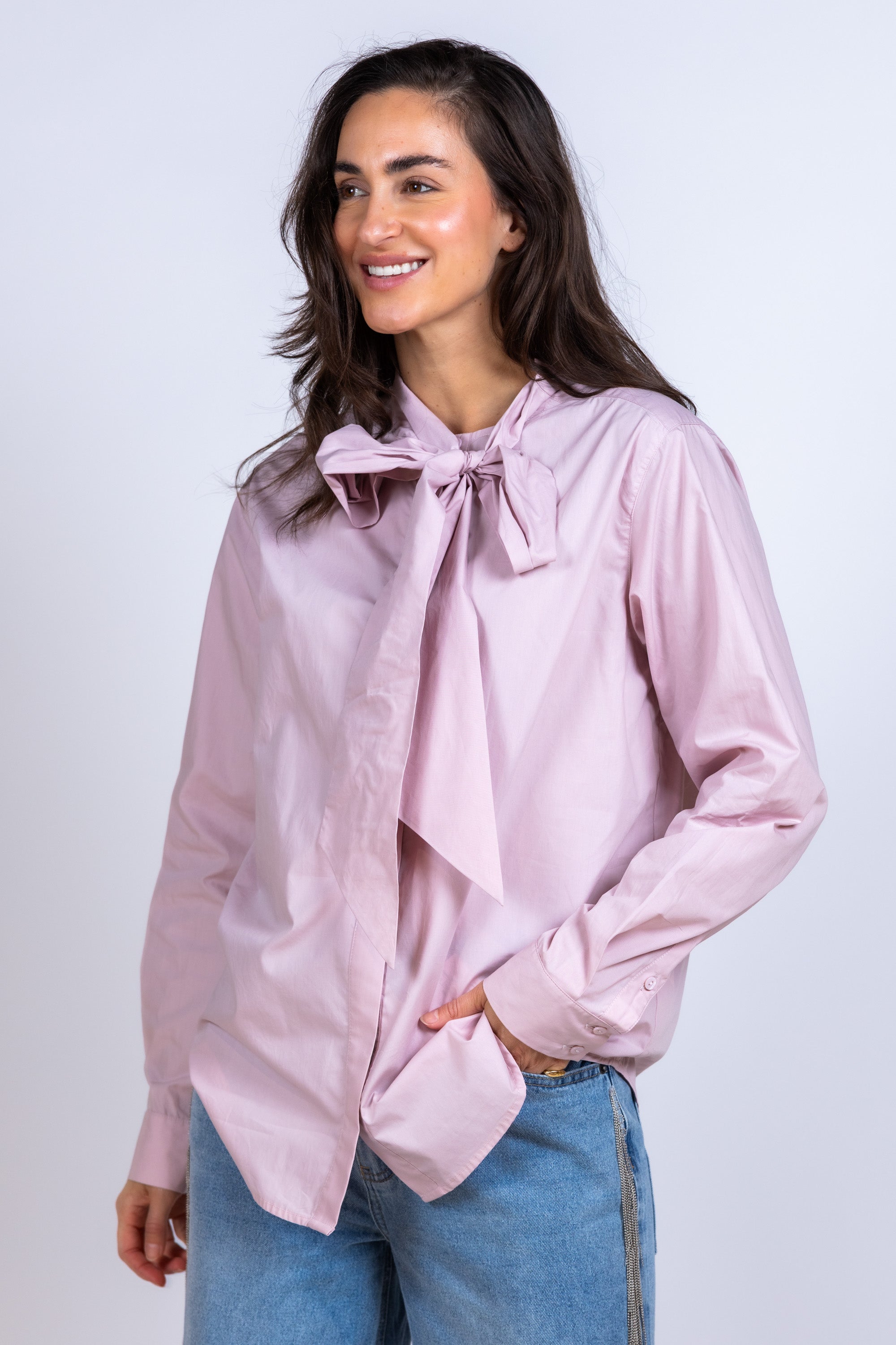 Blouse met strik - Roze