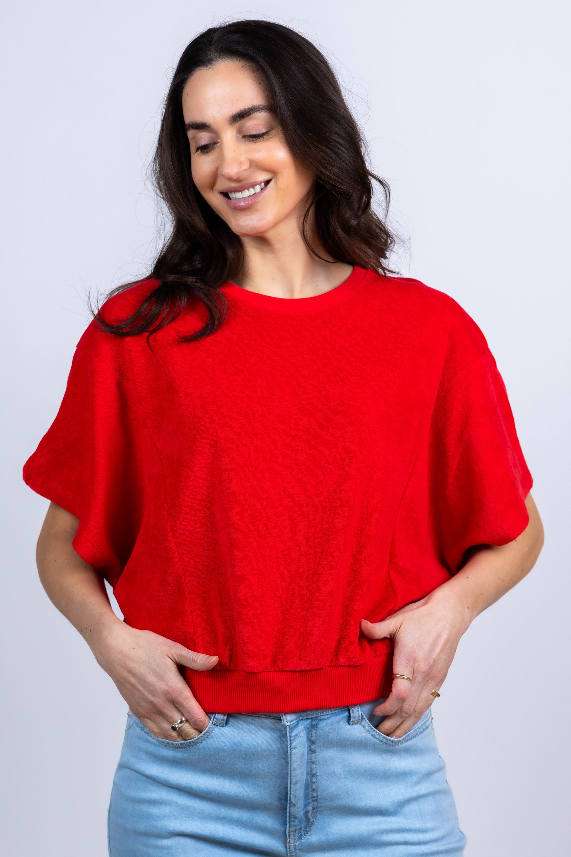 Trui met korte mouwen - Rood