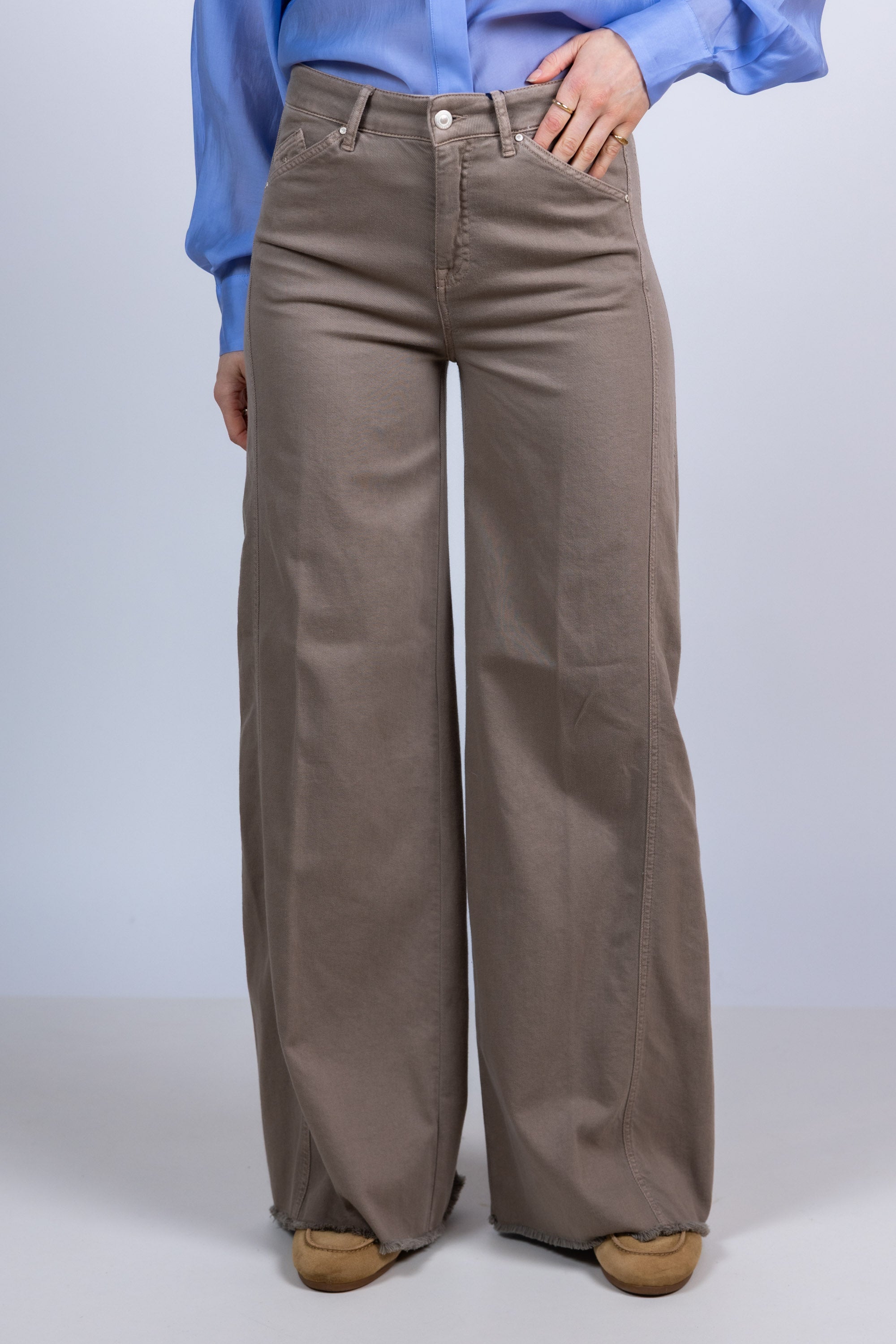 Wijde broek - Taupe