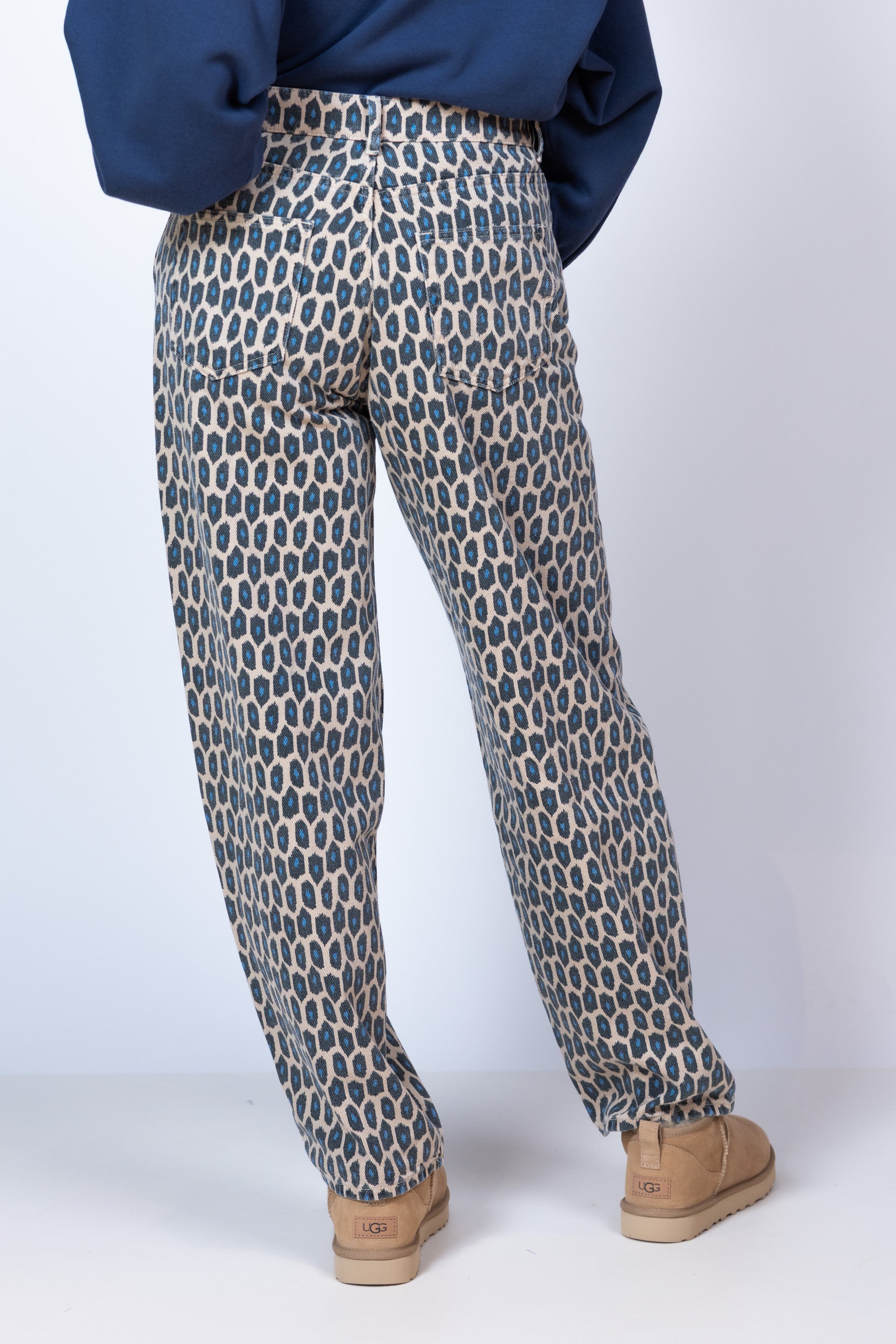 Broek met print - Grijsdenim